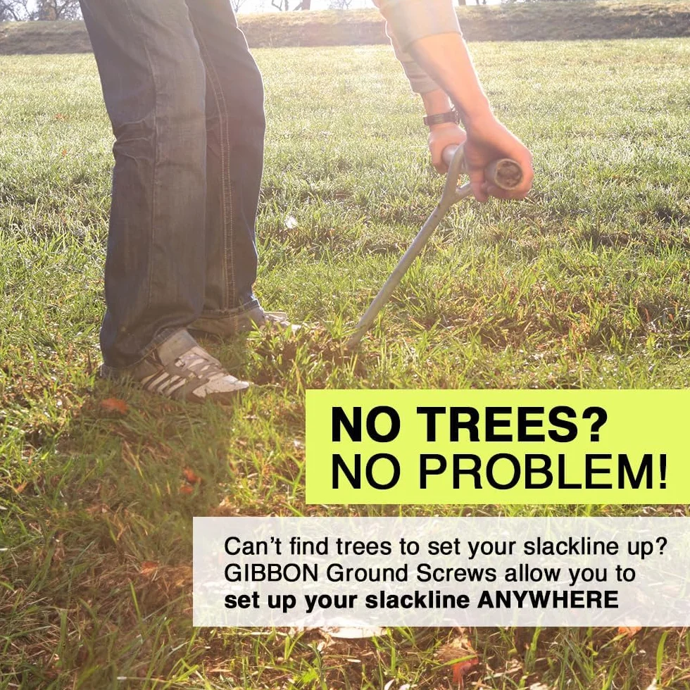 Gibbon Picchetto da Avvitamento a Terra per Slackline, Schwarz
