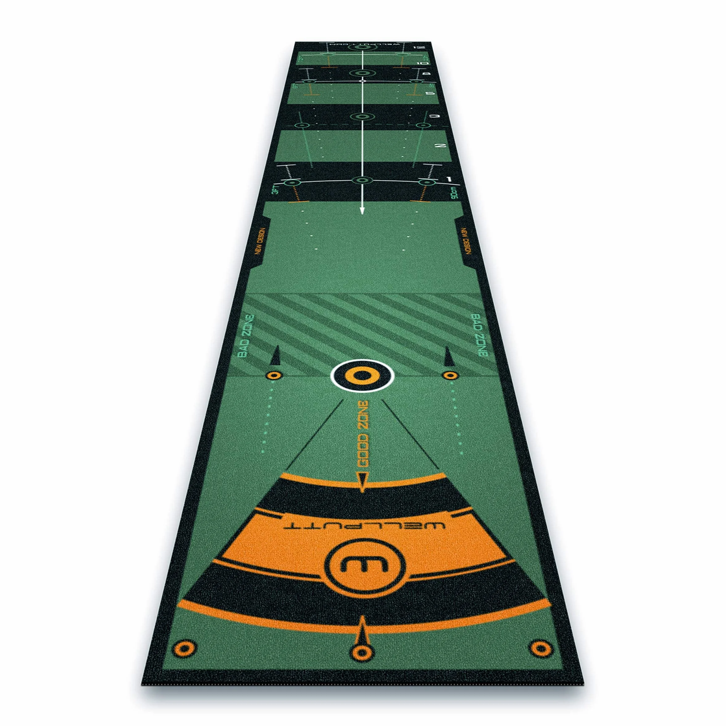WELLPUTT Tappetino da Putting Allenamento Golf 3m Verde
