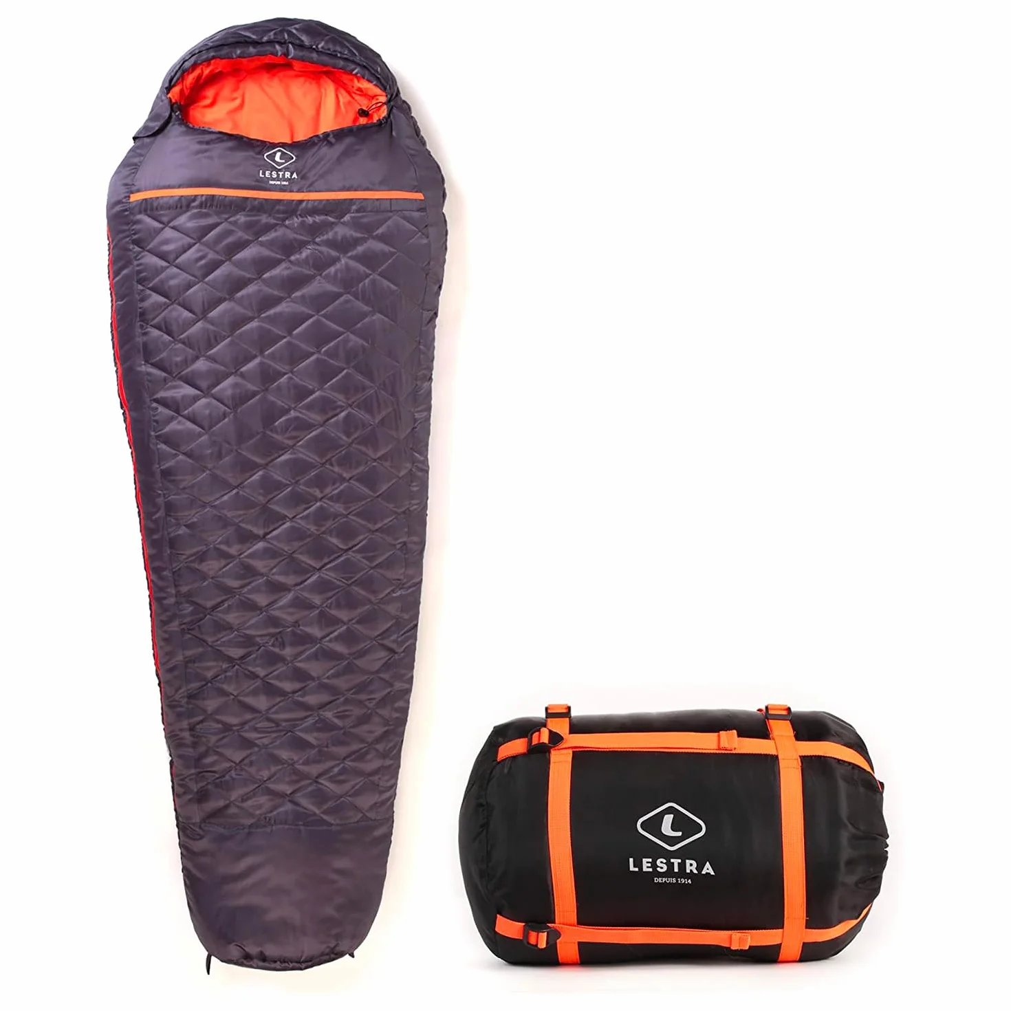 Lestra Esterno Monte Everest – Schlafsack für alle Jahreszeiten – T° Limit Komfort -05 °C – bequem & leistungsstark – Erwachsene – Dunkelgrau