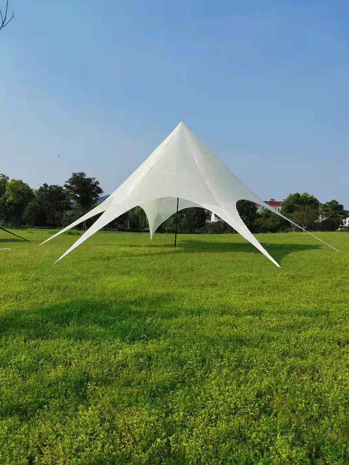 CLP Gazebo Tendone XL A Stella Con 14 Metri Di Diametro I Tenda Padiglione Con Copertura Di 40 M² Da Giardino I Tendone Per Feste, Colore:crema