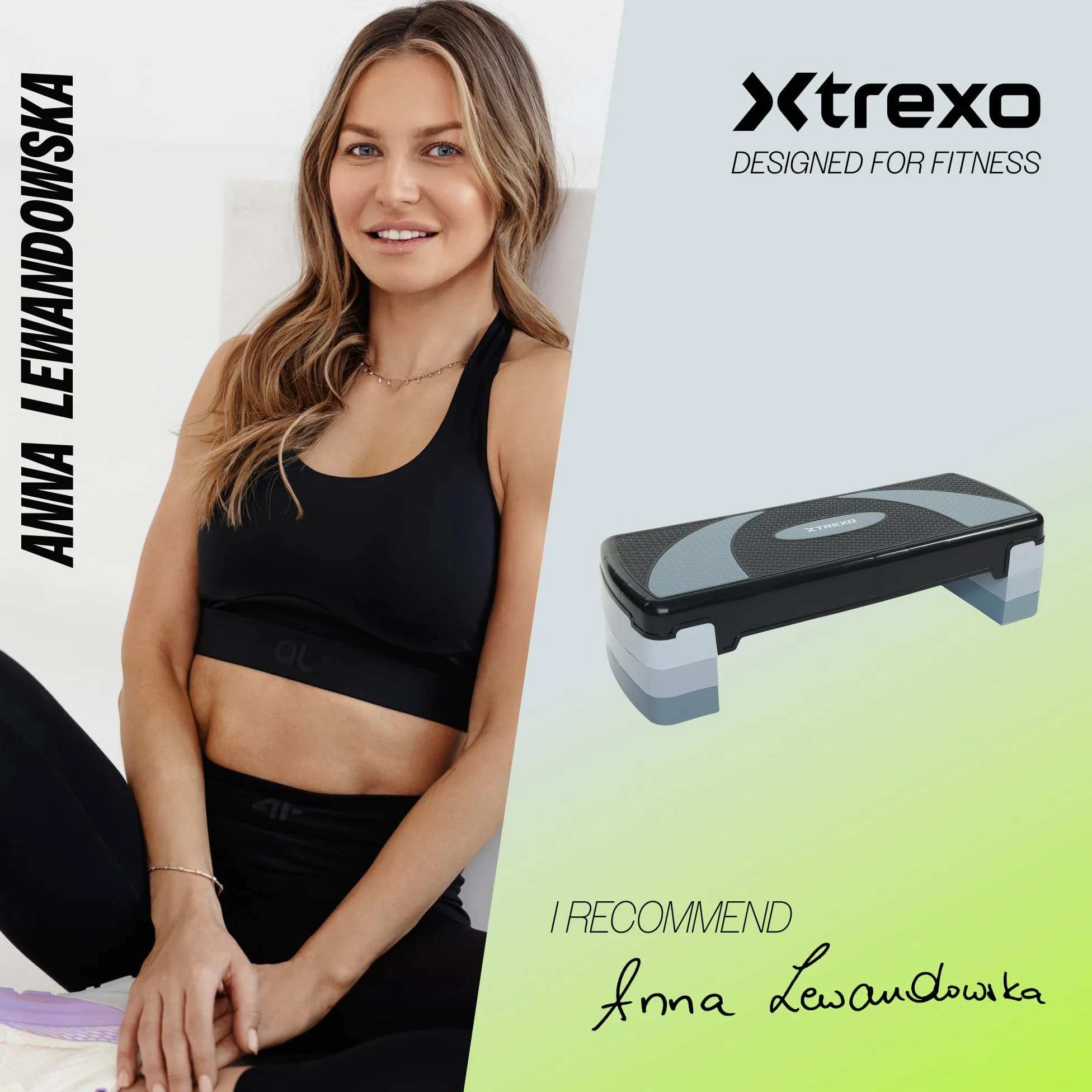 TREXO Aerobic Step 78x30 cm Altezza Regolabile 10-20 cm Polipropilene TPR per Cardio Fitness