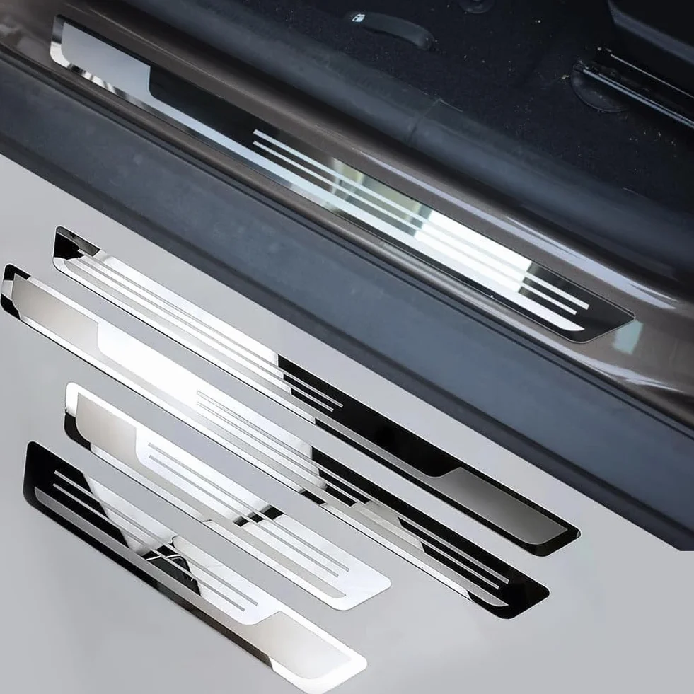 4 Pezzi Acciaio Inossidabile Battitacco per BAIC X55 per Mofang per X6 5 per Tiger Six 2022~2027, Protezione Portiere Auto in Acciaio Inox Protezione