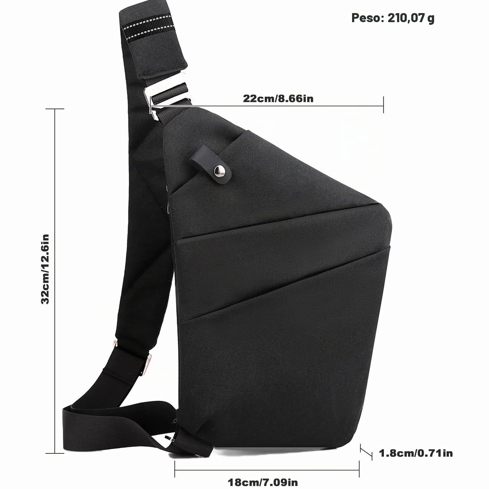 Borsa da viaggio antifurto monospalla grande capacità a tracolla al petto leggera per viaggi e sport