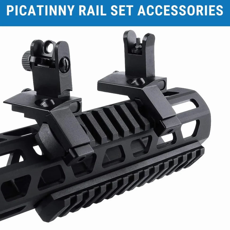 Rail Picatinny Alluminio 9 Slot Kit con Viti, Dadi a T, Chiave Esagonale per Montaggio Paramani, Nero