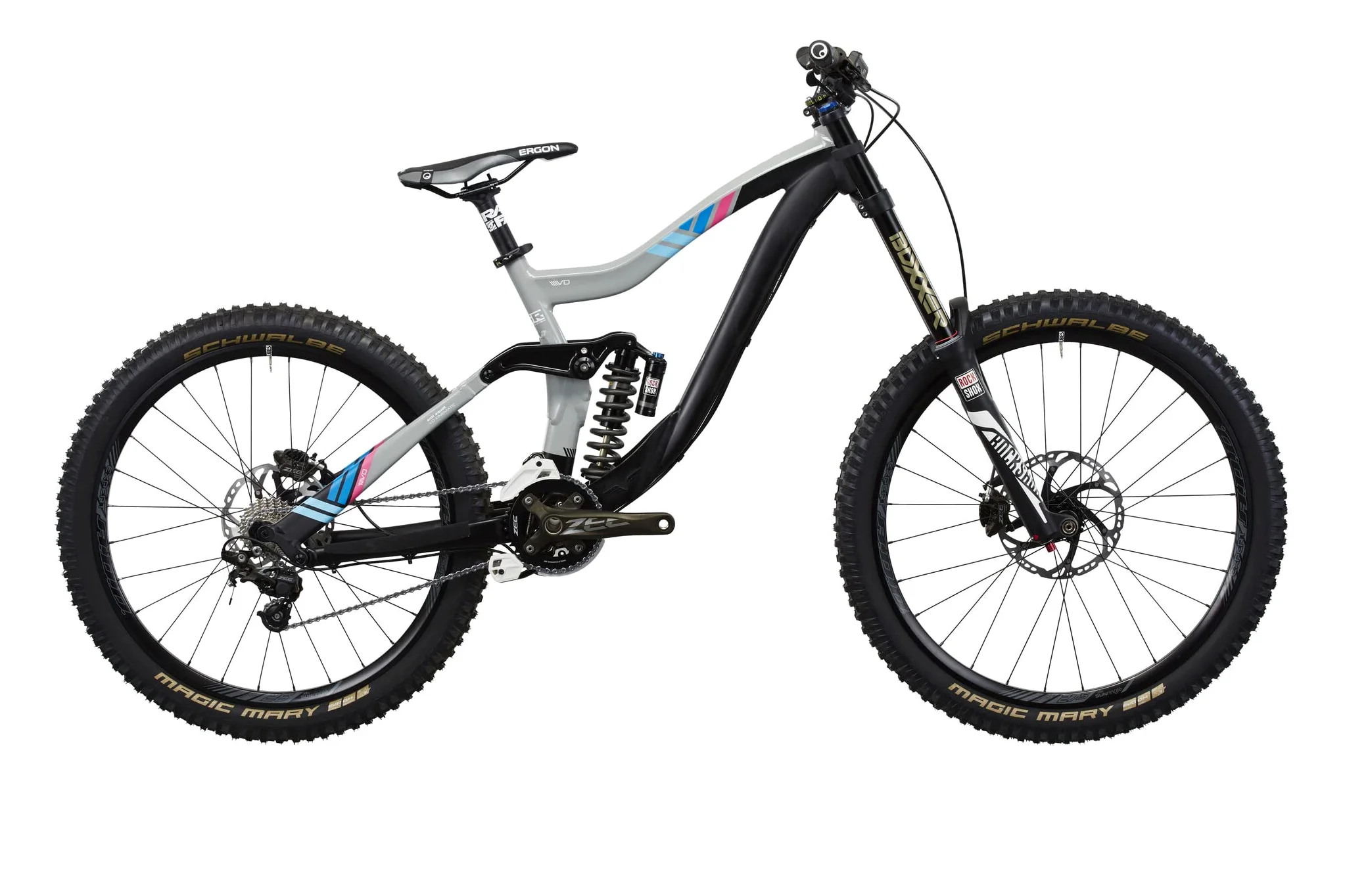 VOTEC - mod. VD Comp – Gravity Fully - Bicicletta MTB, con ruota anteriore da 27,5" e posteriore da 26", colore: nero / grigio, con doppia sospensione