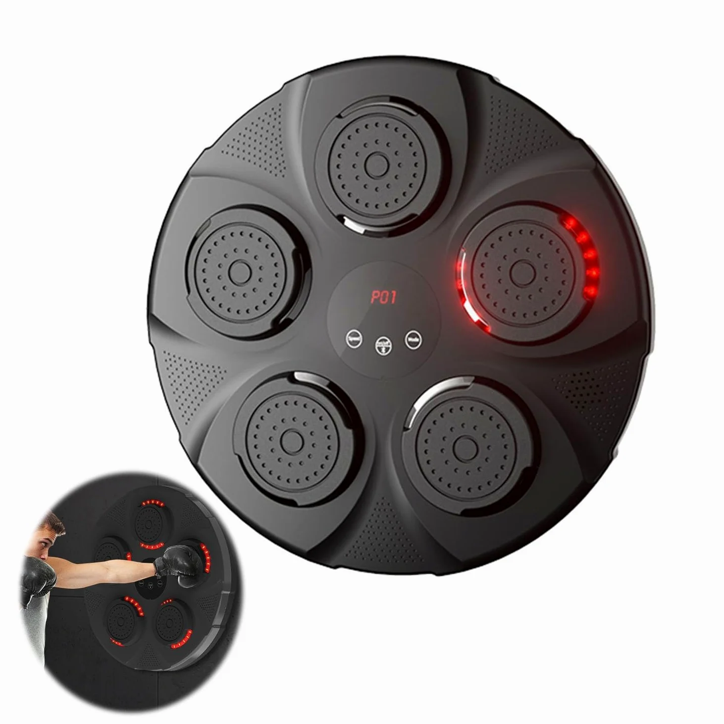 TsoLay Macchina per Pugilato Musicale Con Luci, Boxe a Parete Elettronica, Obiettivo di Reazione, Sacchi a Muro per Allenamento Domestico