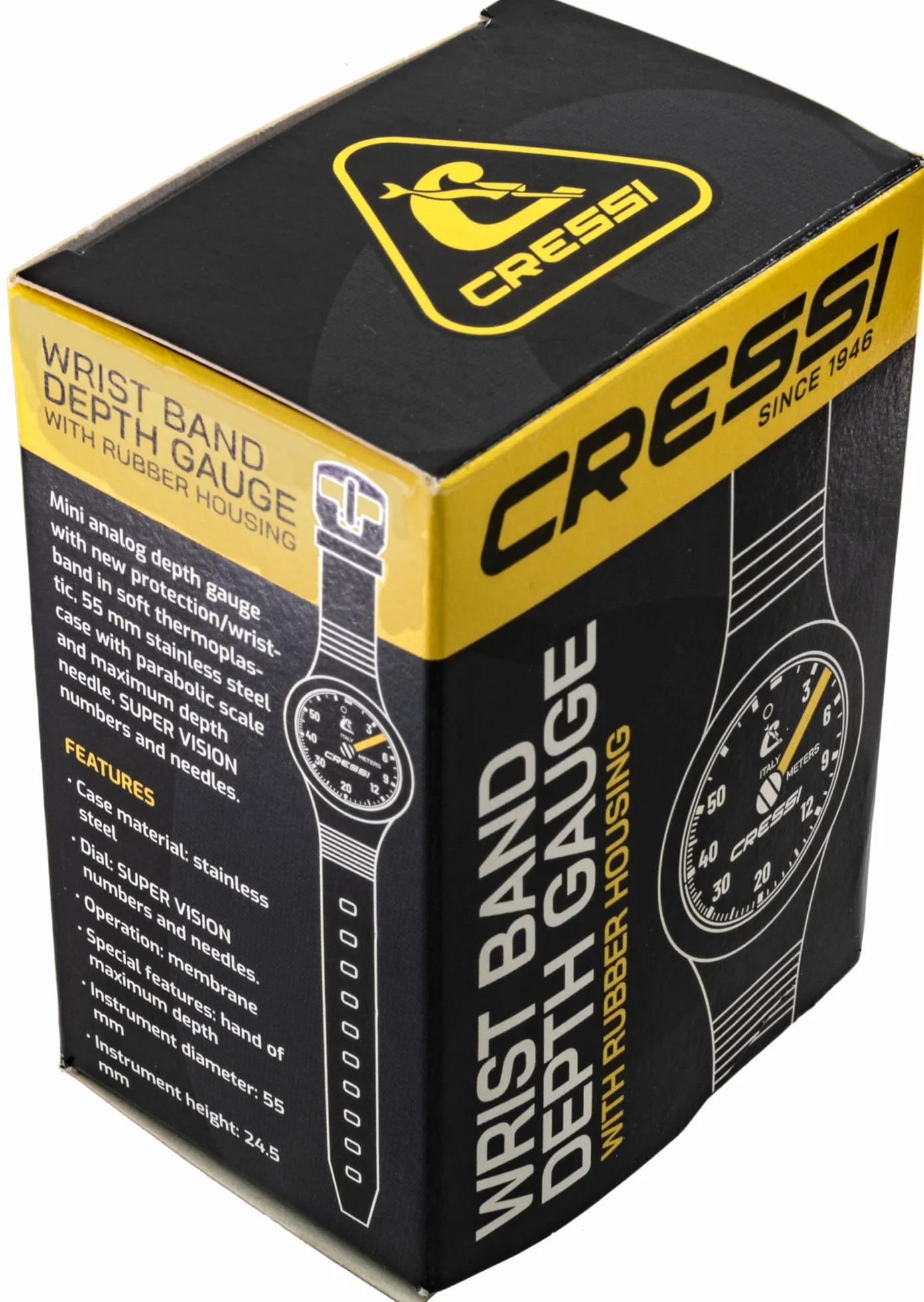 CRESSI Wristband Depth Gauge Bar - Resistente Profondimetro Analogico da Polso con Quadrante Metrico