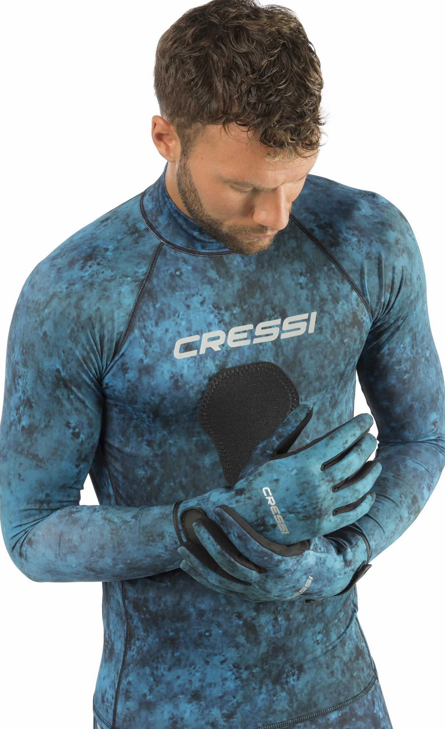 Cressi Hunter Gloves 2mm - Guanti in Neoprene 2 mm per Attivita Subacque, Verde Camo, Unisex Adulto