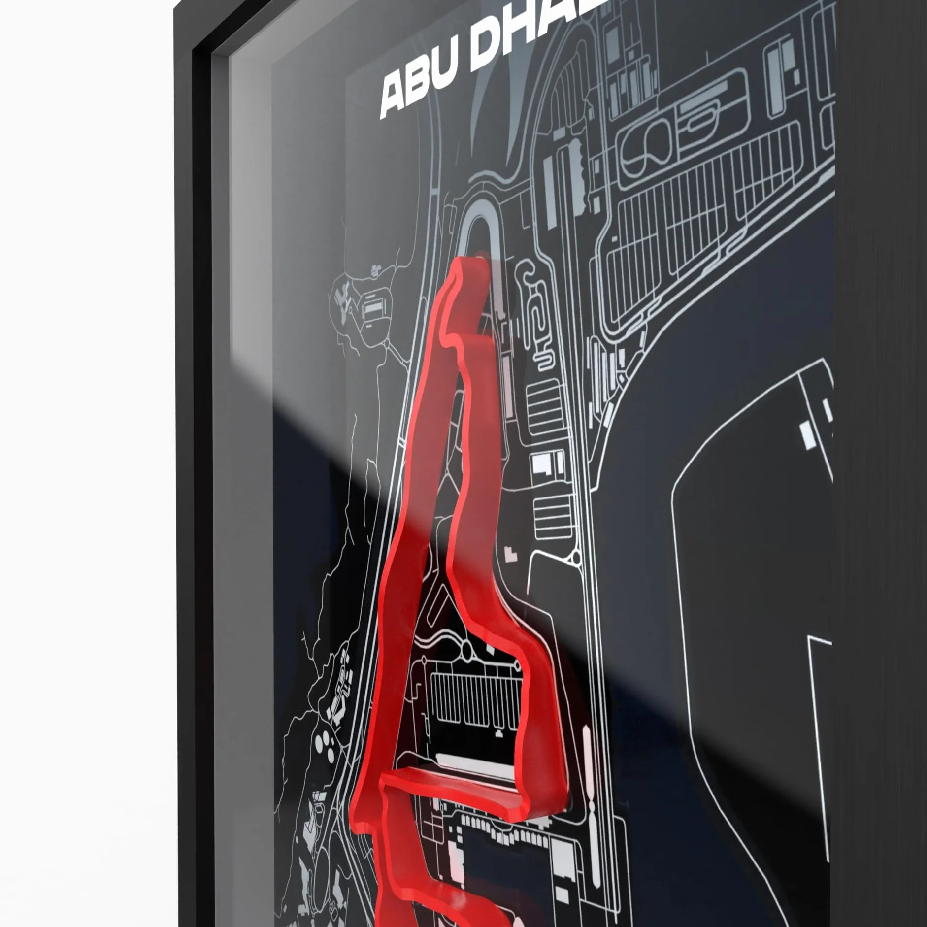 Plakat Abu Dhabi GP 3D w ramie drewnianej, tor wyścigowy, prezent dla fanów motorsportu