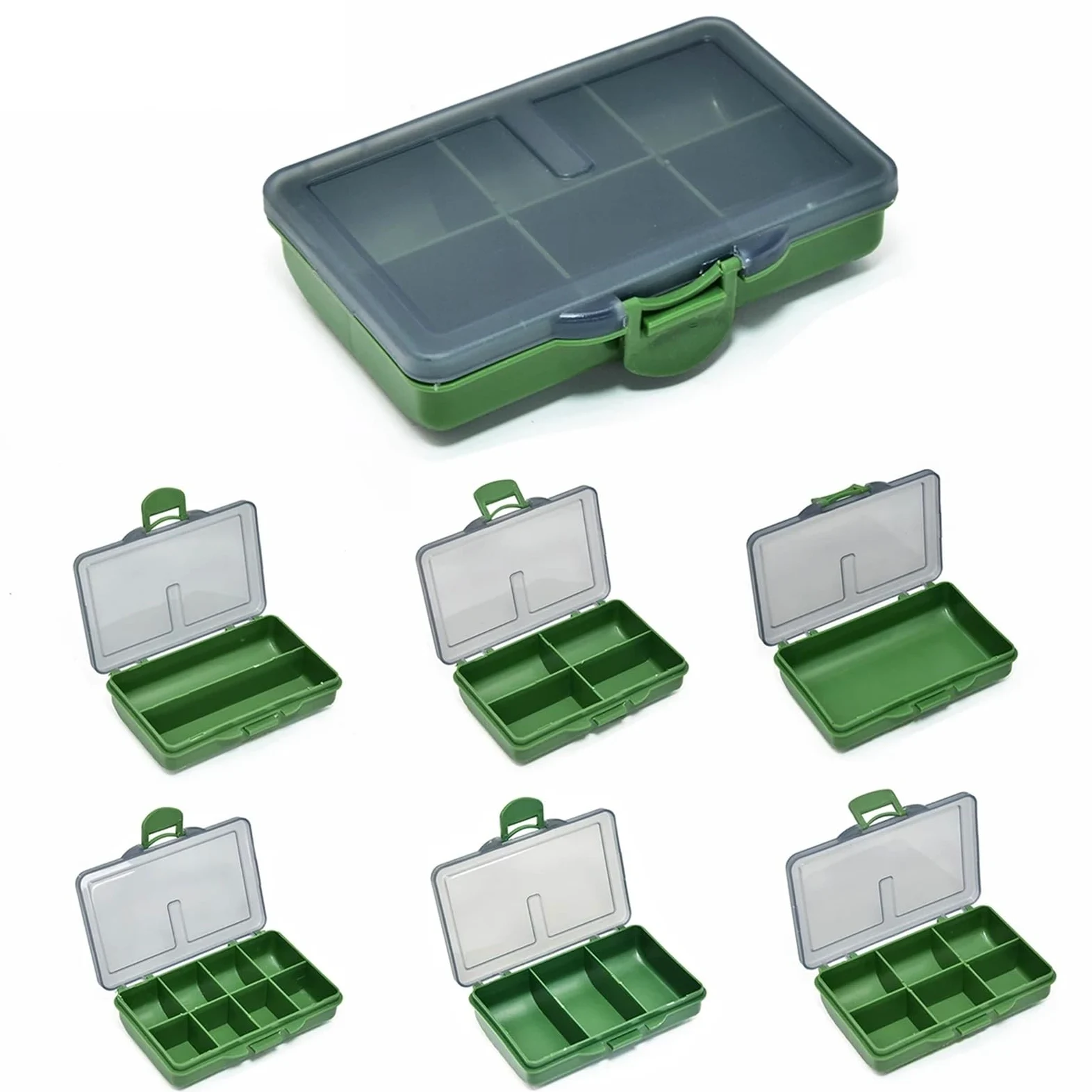 Scatola porta attrezzi da pesca portatile, organizer for ami, esche, esche, accessori for la pesca alla carpa(6PCS)