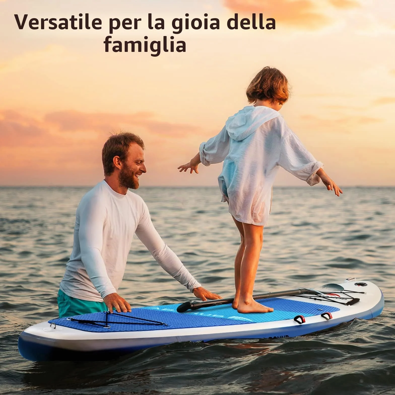 Abahub Tavola SUP Gonfiabile Set Tavola Stand Up Paddle Sedile Kayak, con Pagaia in Alluminio Regolabile, per Kayak, Yoga, Pesca 320x 78/84x 15cm
