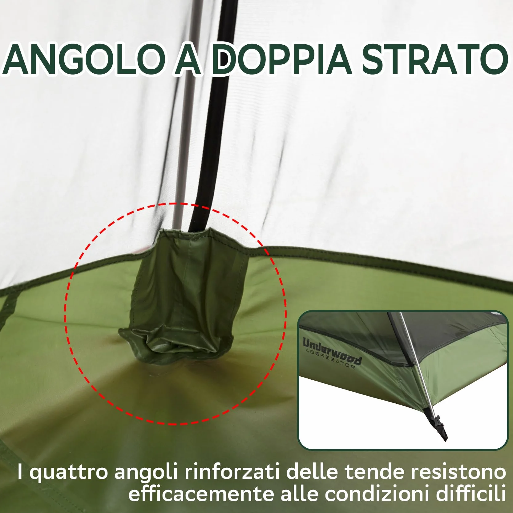 UnderwoodAggregator Tenda da escursionismo per 1 persona impermeabile leggera a cupola