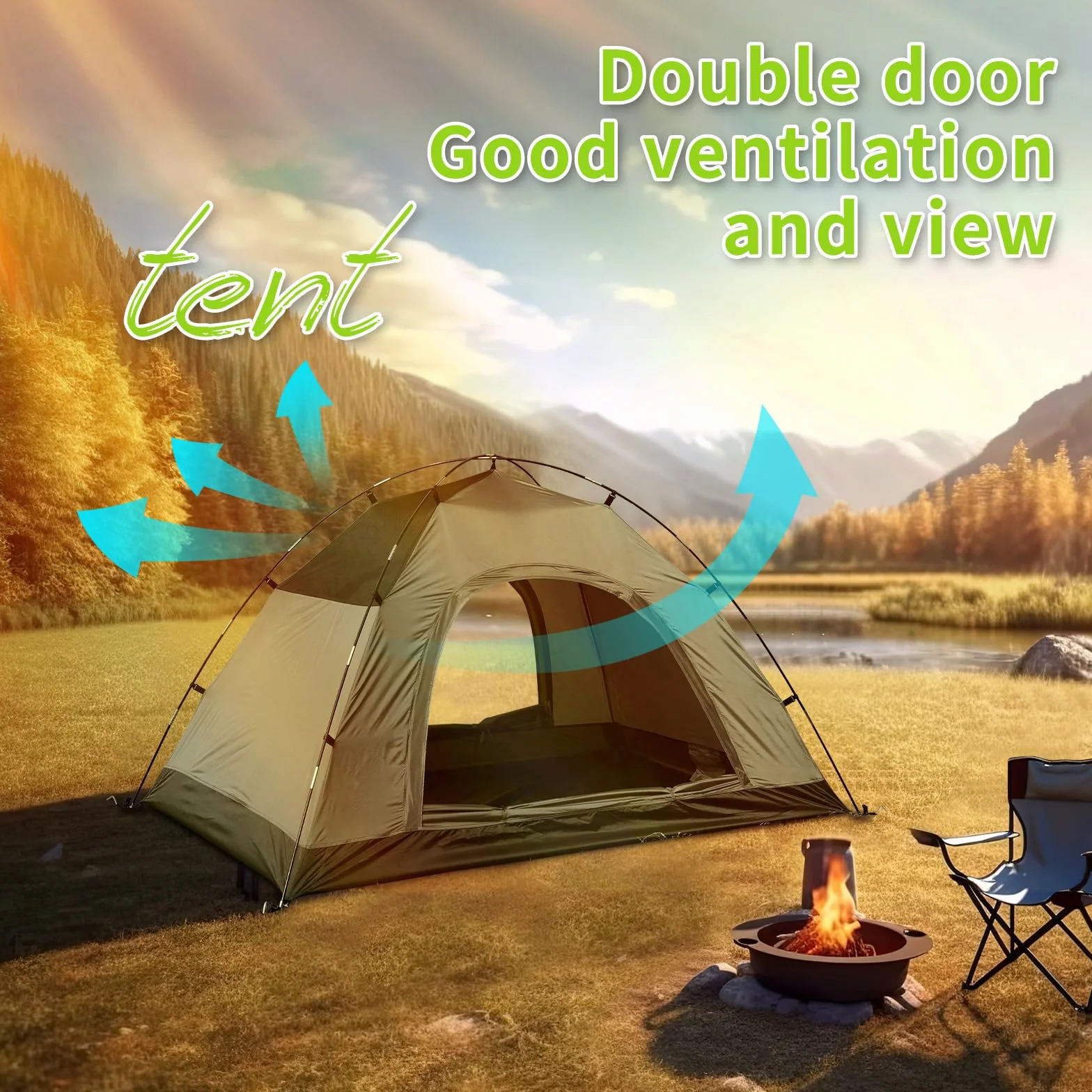 JAICOM Tenda Campeggio Ultraleggera 3-4 Stagioni Anti UV Impermeabile Doppia Porta