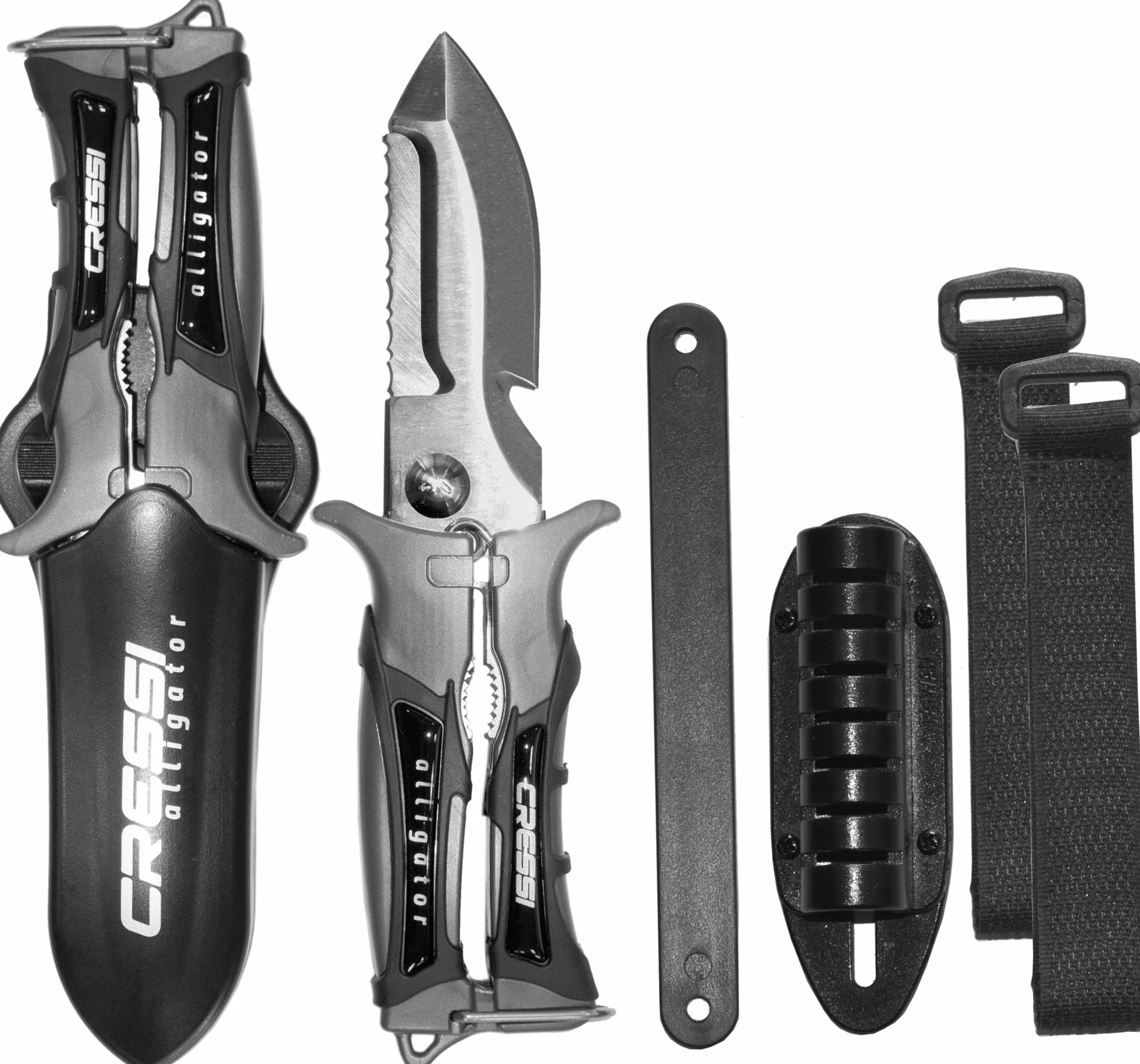 Cressi Alligator Coltello-Forbice Subacqueo Nero
