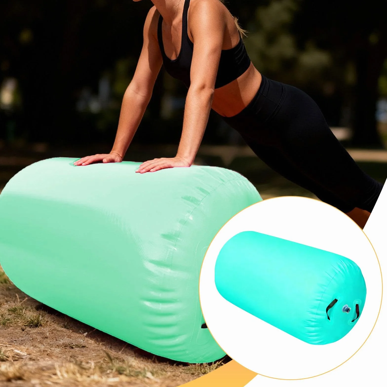 Homyl Air Roller Gymnastics Barrel Tumbling Barrel Gonfiabile, Pratico, Allenamento per Rovesciate All'indietro per Palestra Domestica