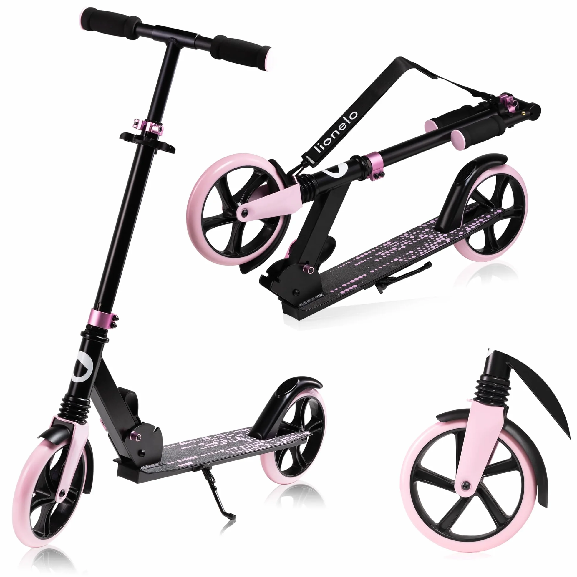 Lionelo LUCA Monopattino pieghevole Regolabile leggero Ruote Ammortizzatori ShockResist Freno posteriore Cinghia trasporto