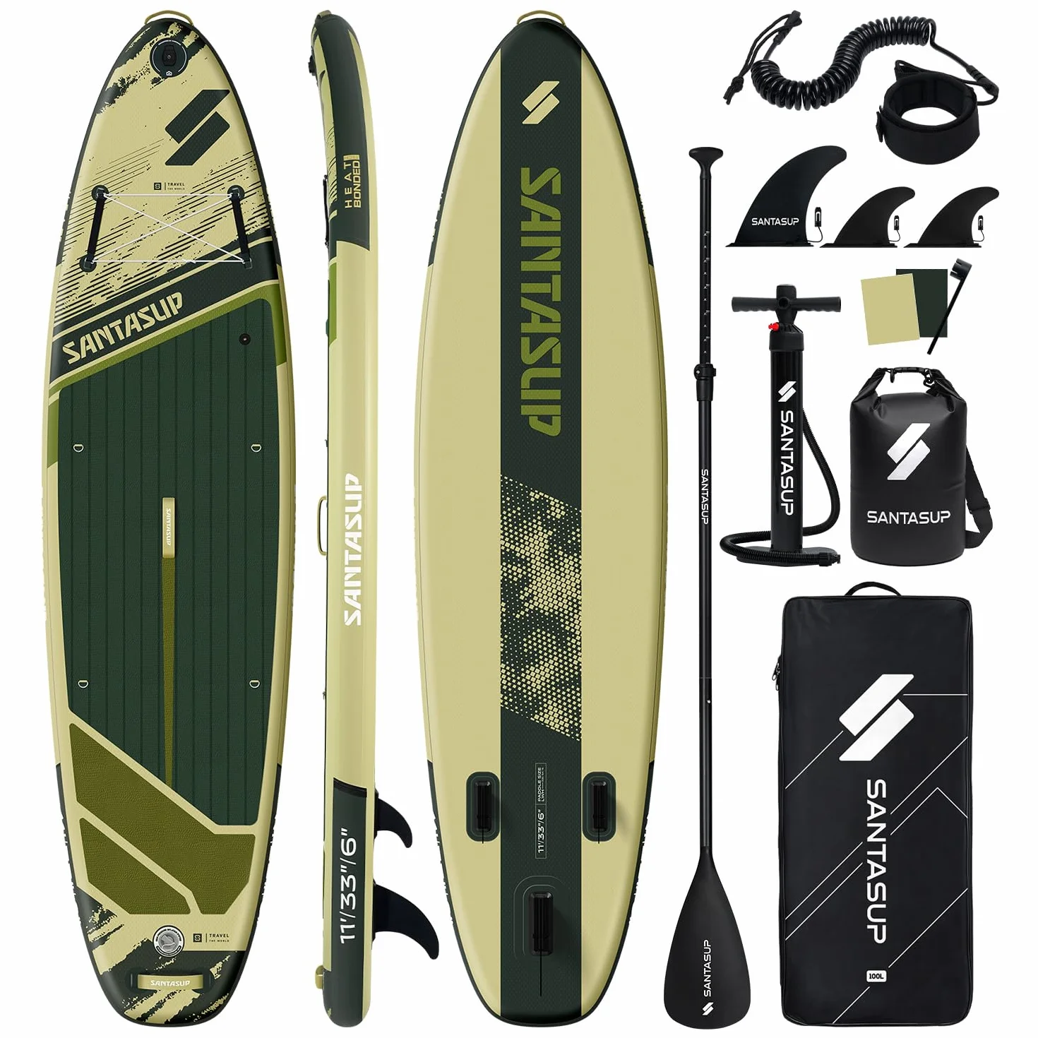 Tavola gonfiabile stand up paddle blu con accessori antiscivolo SUP tutto tondo adulti ragazzi