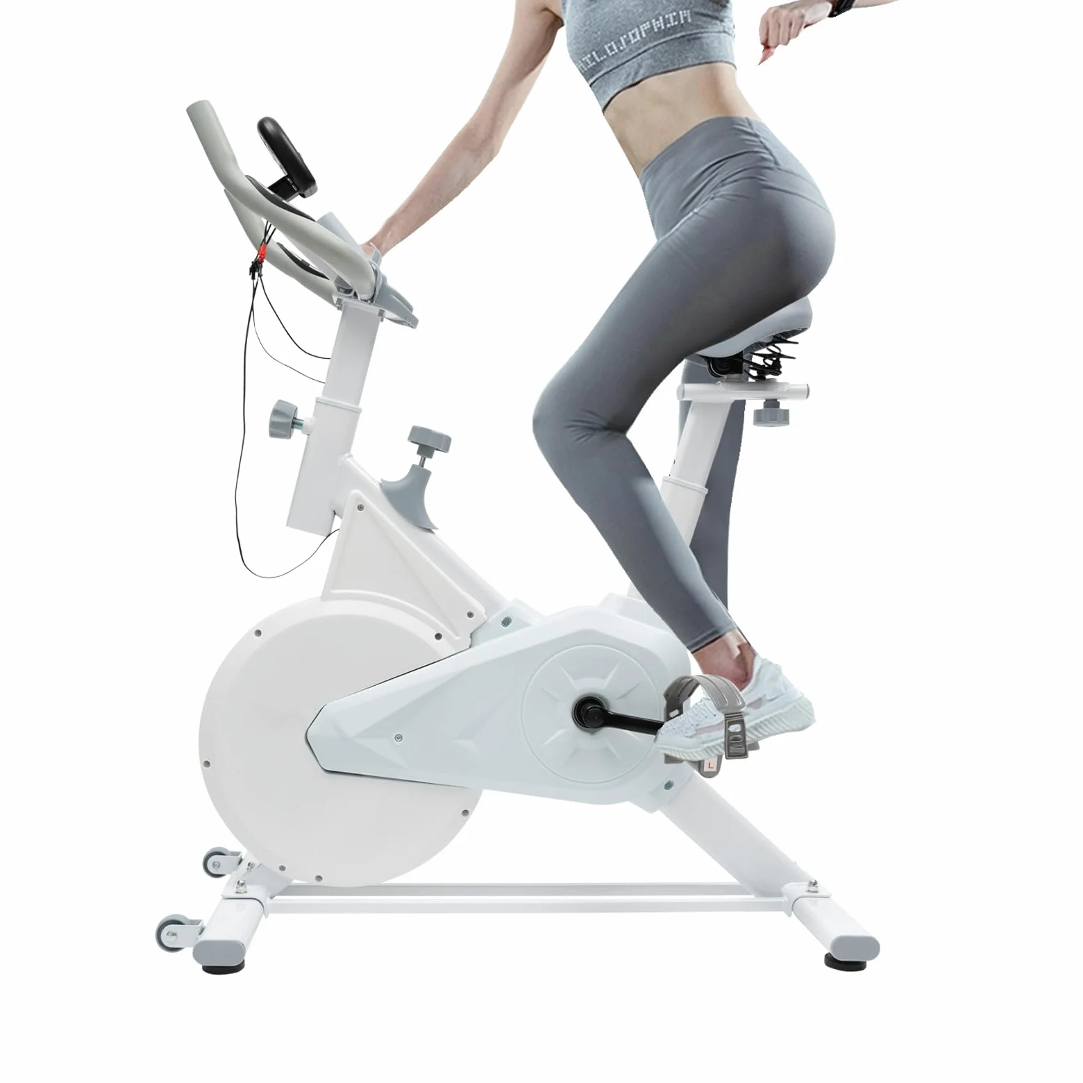 Cyclette con resistenza regolabile, volano silenzioso, con monitor LCD, supporto per tablet, per casa, fino a 80 kg