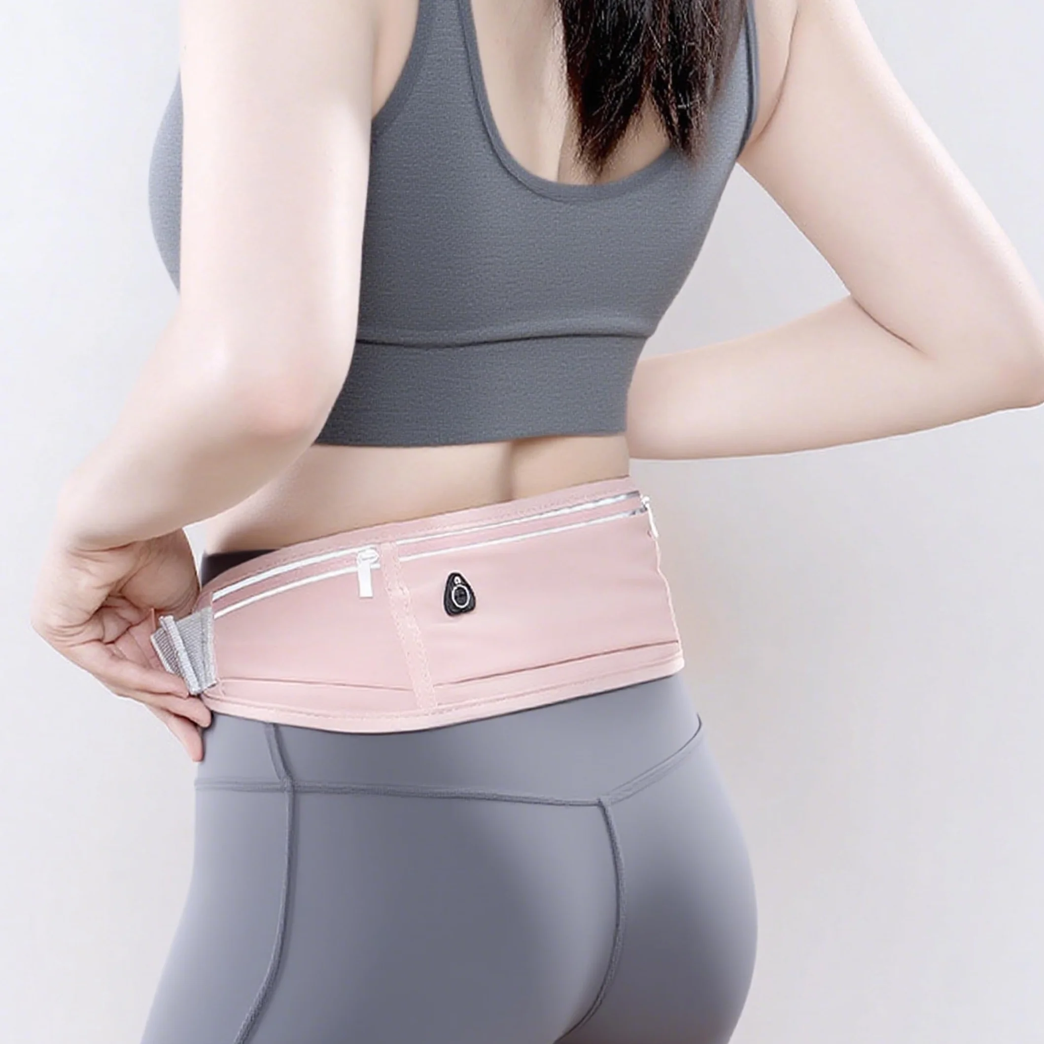 Marsupio Donna Piccolo Leggero Sportivo con Striscia Riflettente, Nero