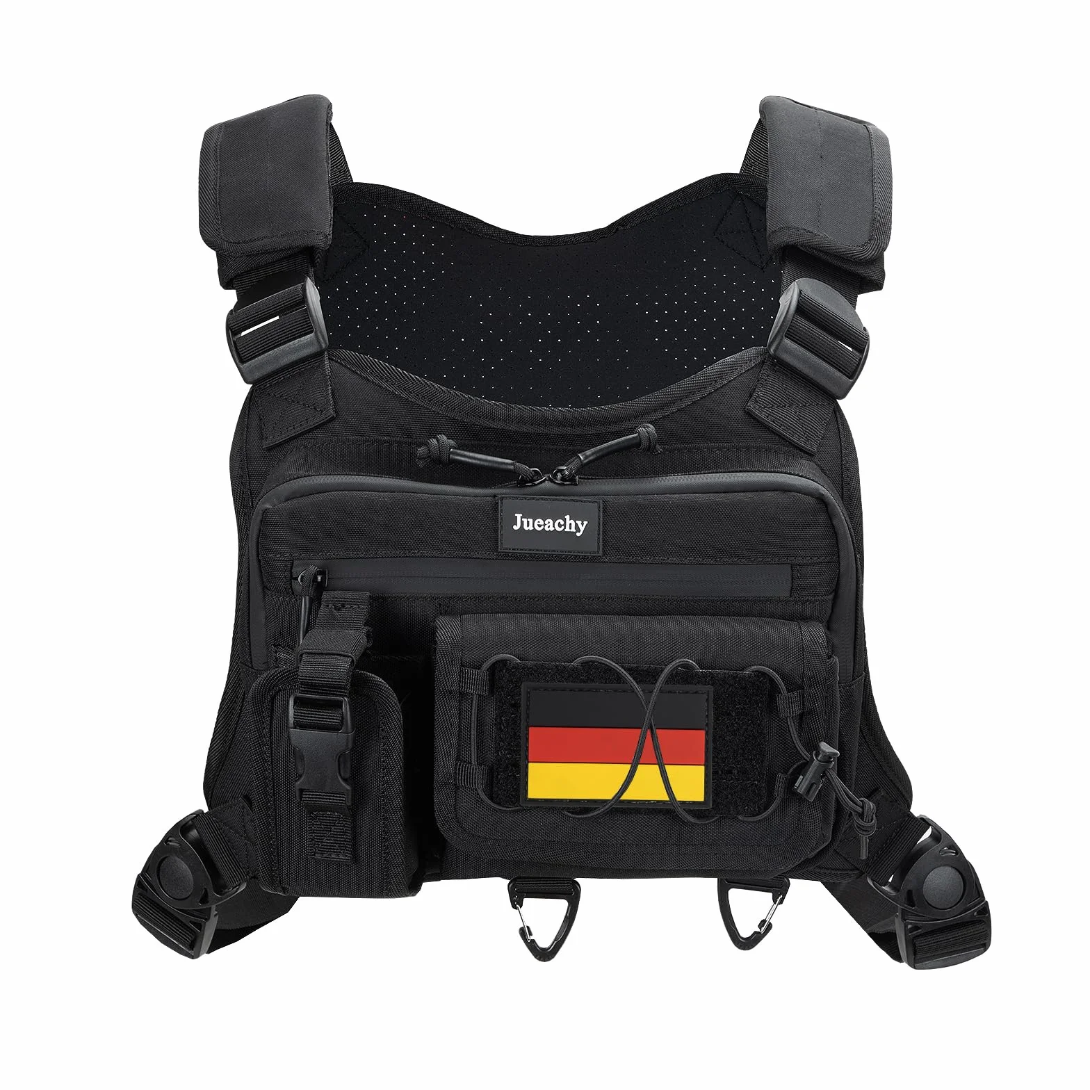 Jueachy Gilet da Corsa Uomo Tactical Running Vest Riflettente Borsa per Corsa e Jogging Zaino da Corsa