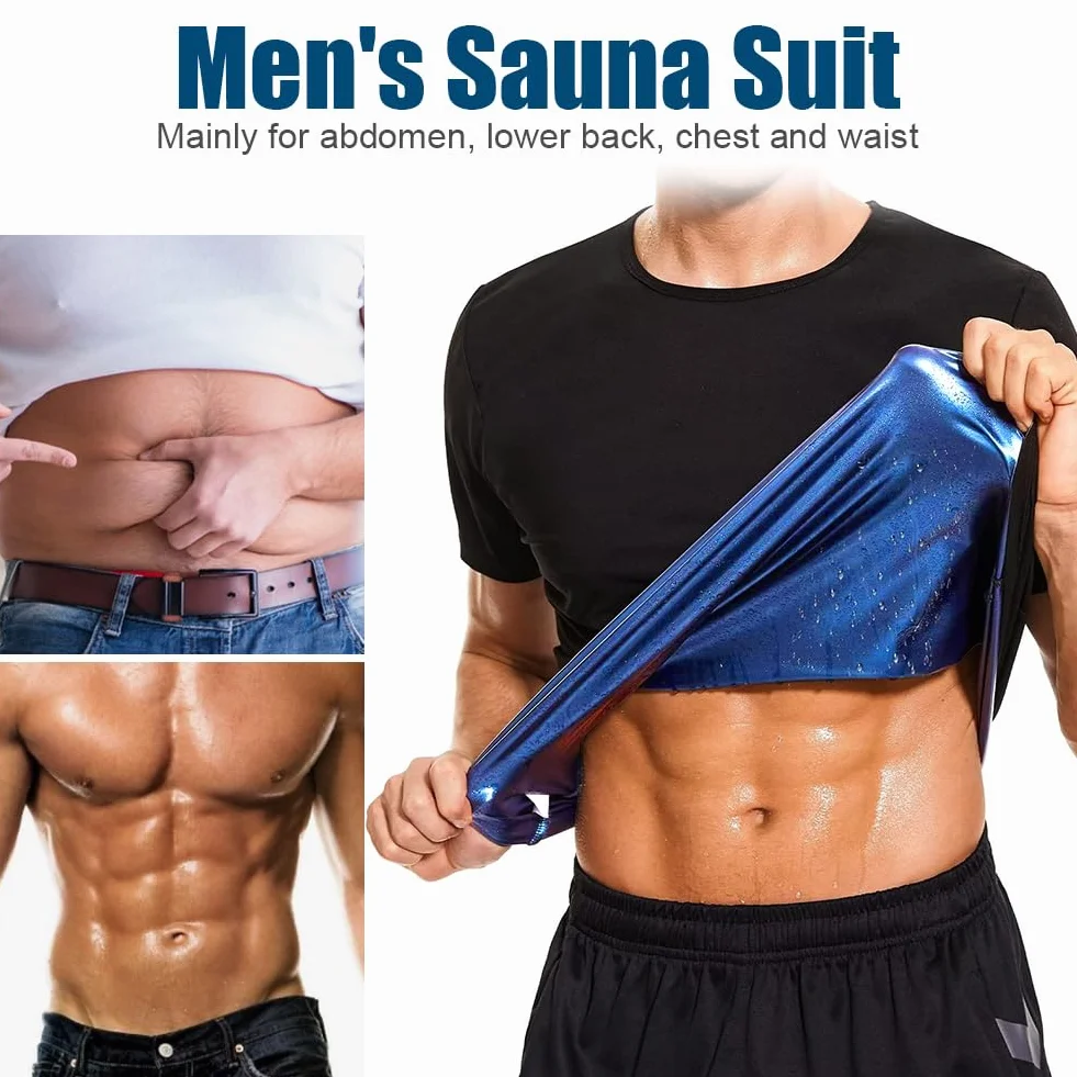 DiULi Canotta Dimagrante Uomo Maglietta Sauna Cerniera Compressione Fitness Manica Corta T Shirt Palestra Body Shaper Sudare