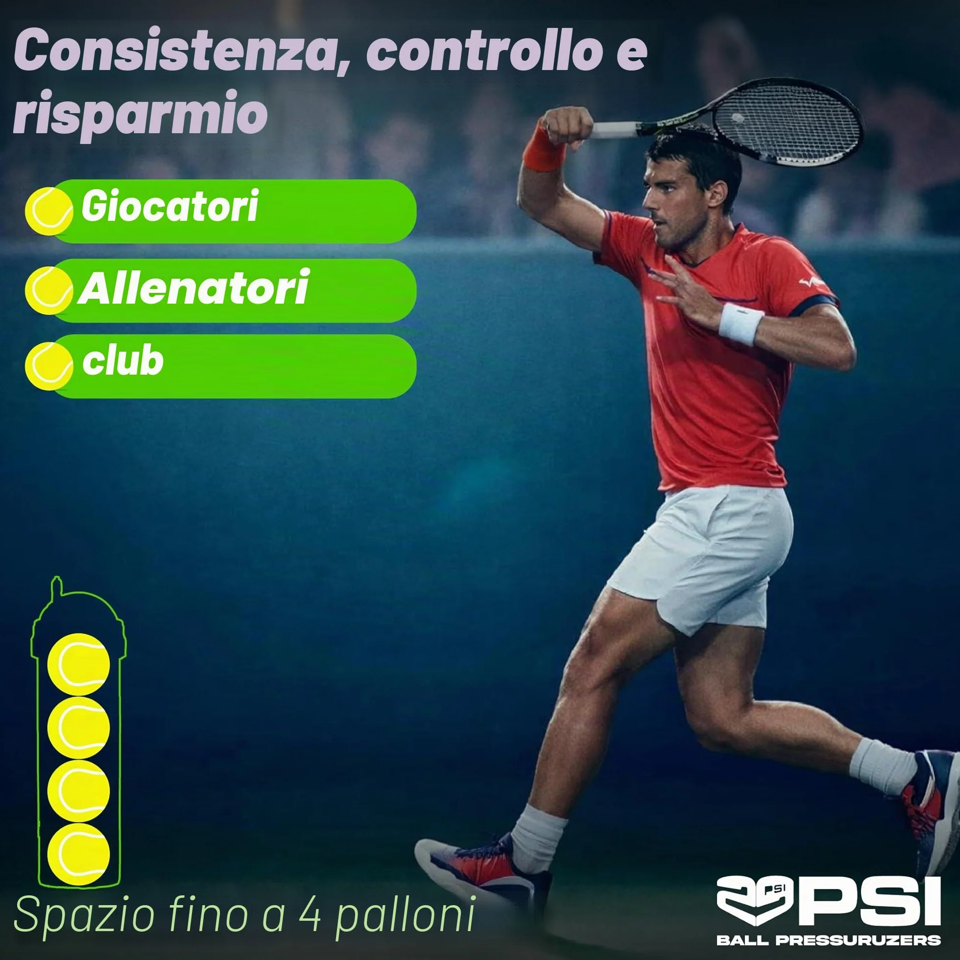 TUBOPLUS Pressurizzatore Palline Tennis Paddle 29PSI Mantiene Pressione Rimbalzo Barca Stagna