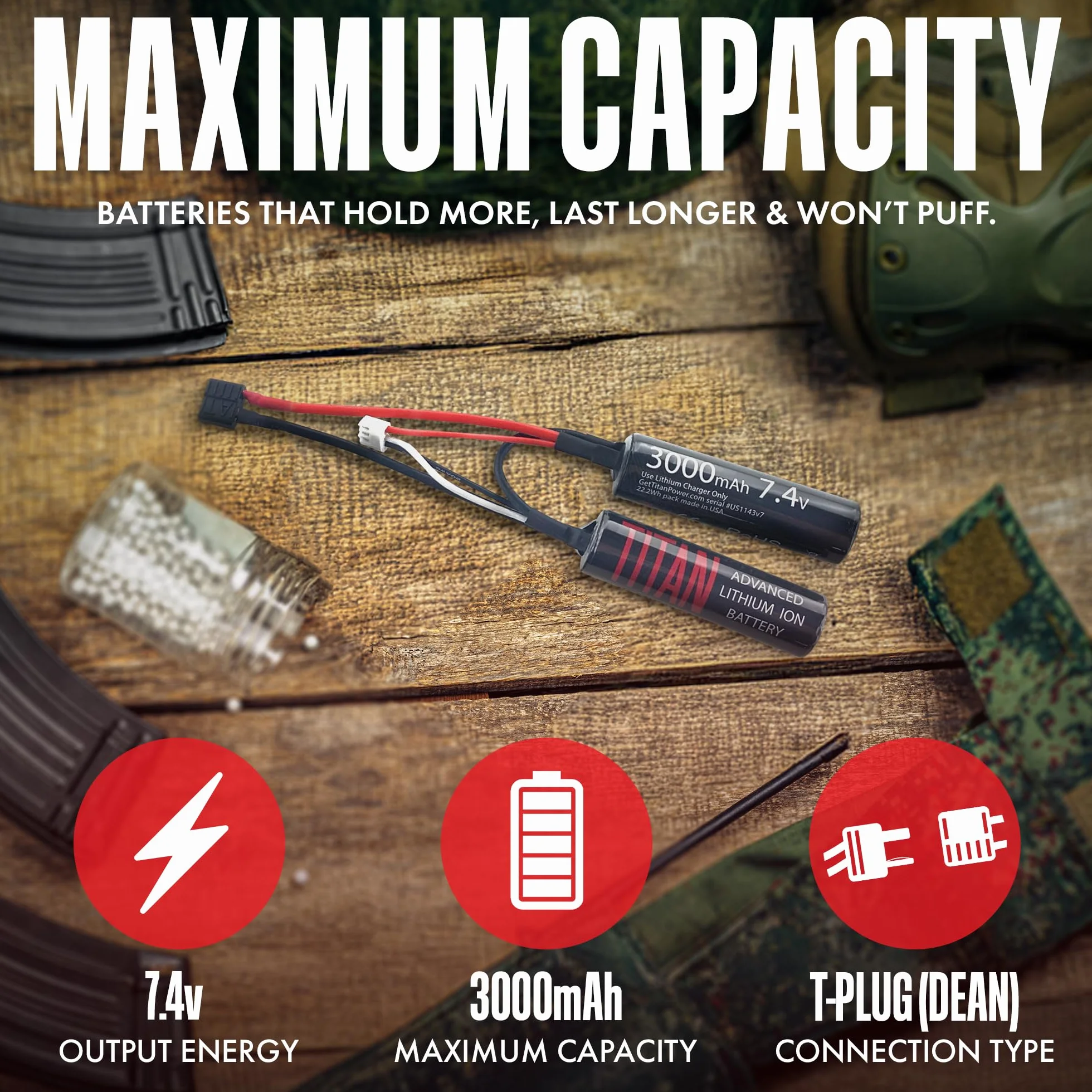 TITAN Presa Nunchuck a T 3000 mAh 7,4 V