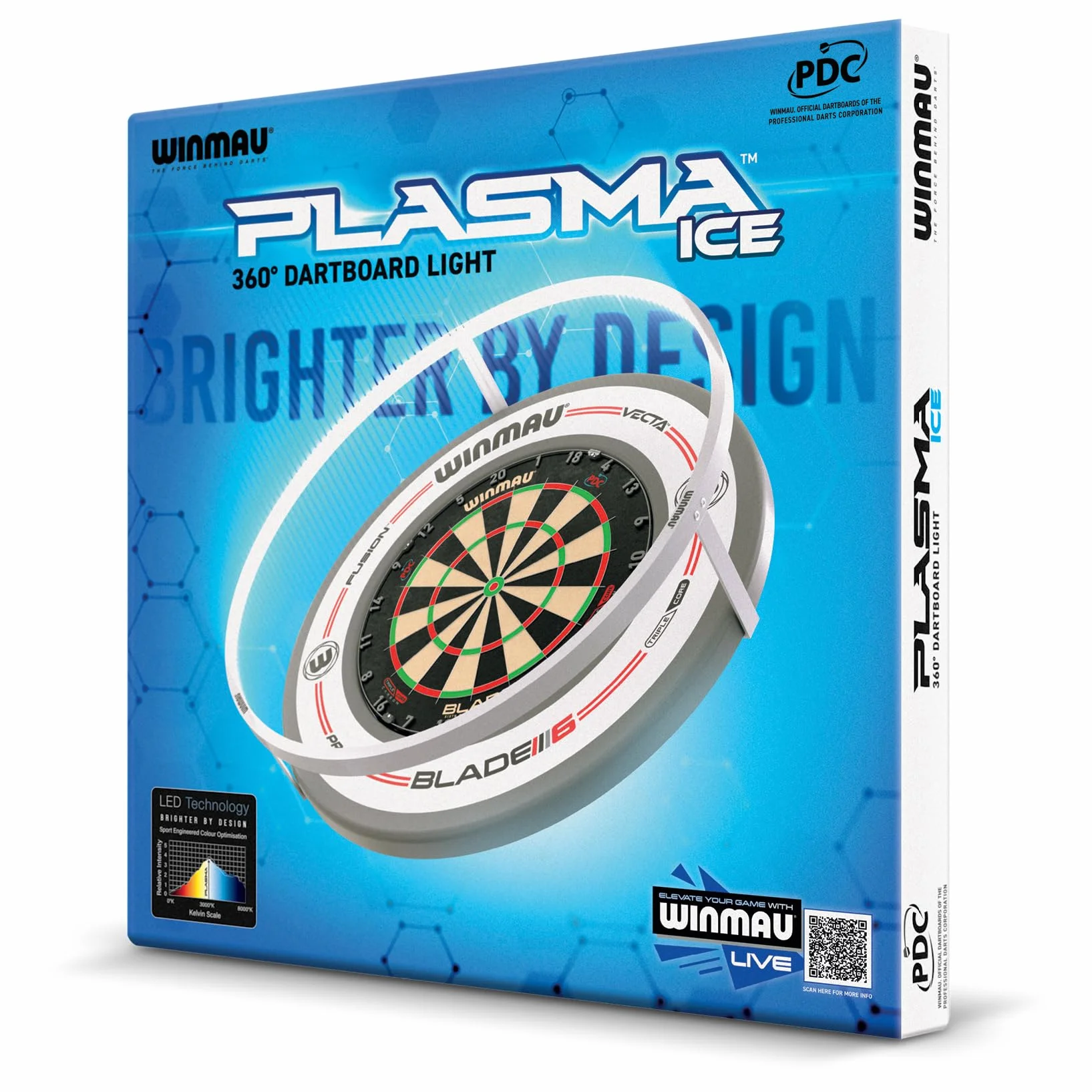 WINMAU Plasma Dartboard Light Range - Original Black Plasma Light | Plasma Ice White Light