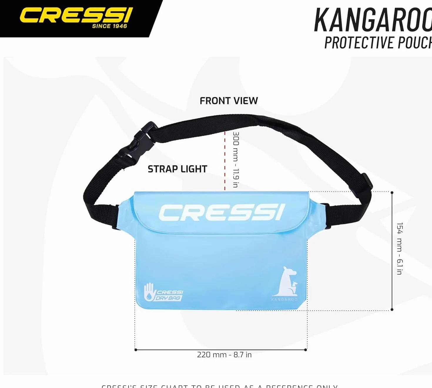Cressi Kangaroo Dry Pouch Marsupio Impermeabile Porta Cellulare Unisex Adulto