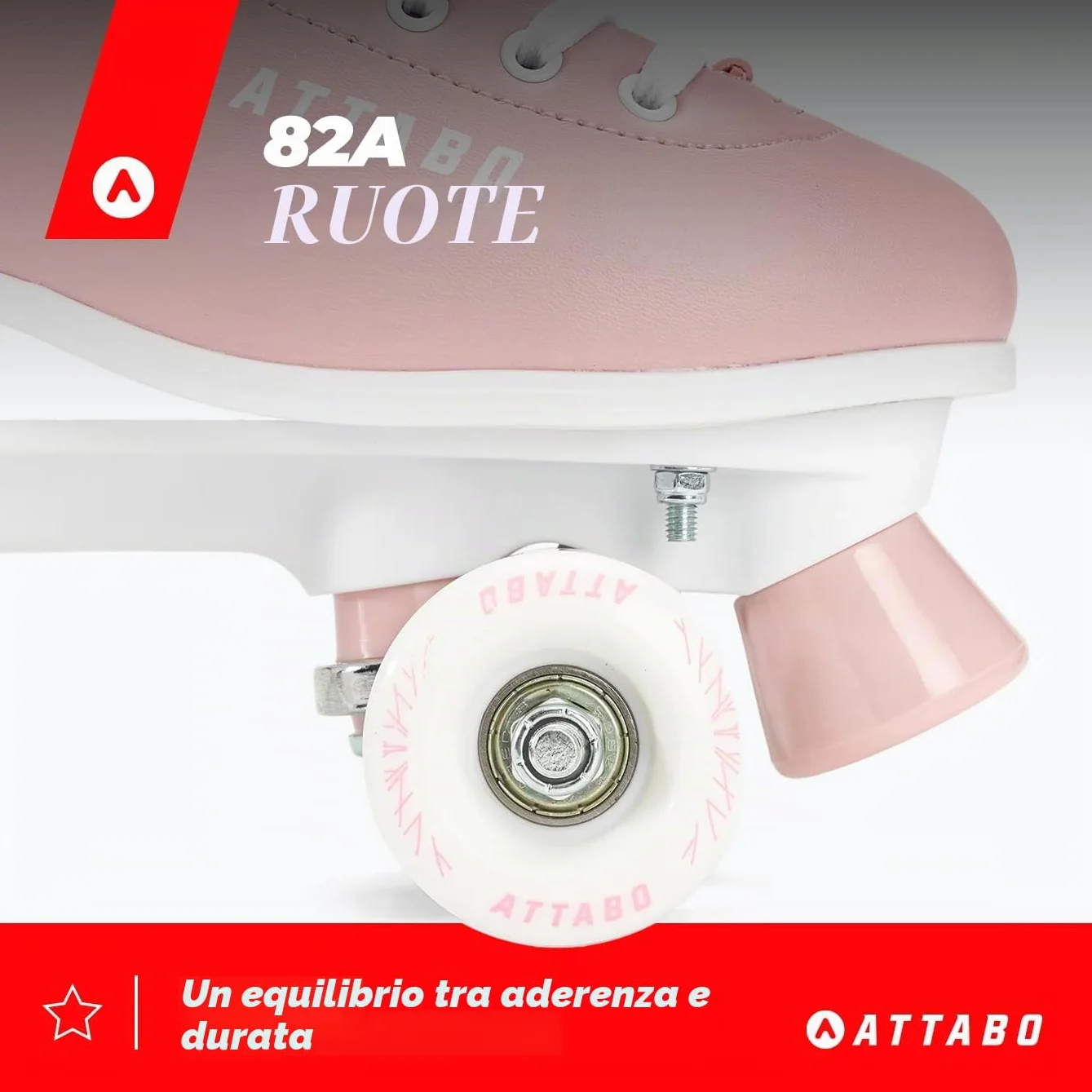 ATTABO Serena Pattini a rotelle da donna Regolazione taglia EU ABEC-3 Lama in alluminio Tomaia in pelle 82A 36-41EU