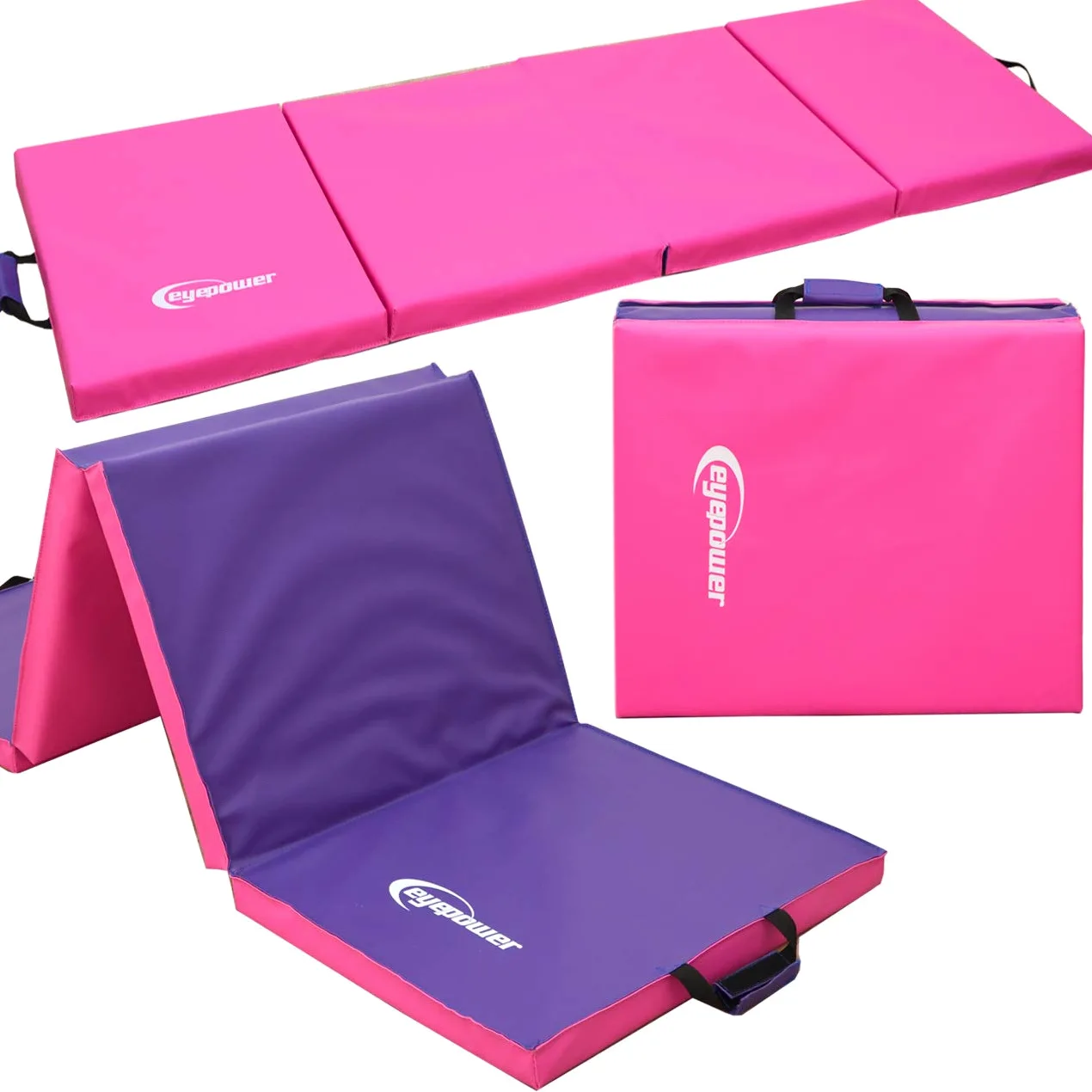 EYEPOWER Materassino Imbottito XL 200x60x5cm Allenamento Sport Ginnastica Rosa