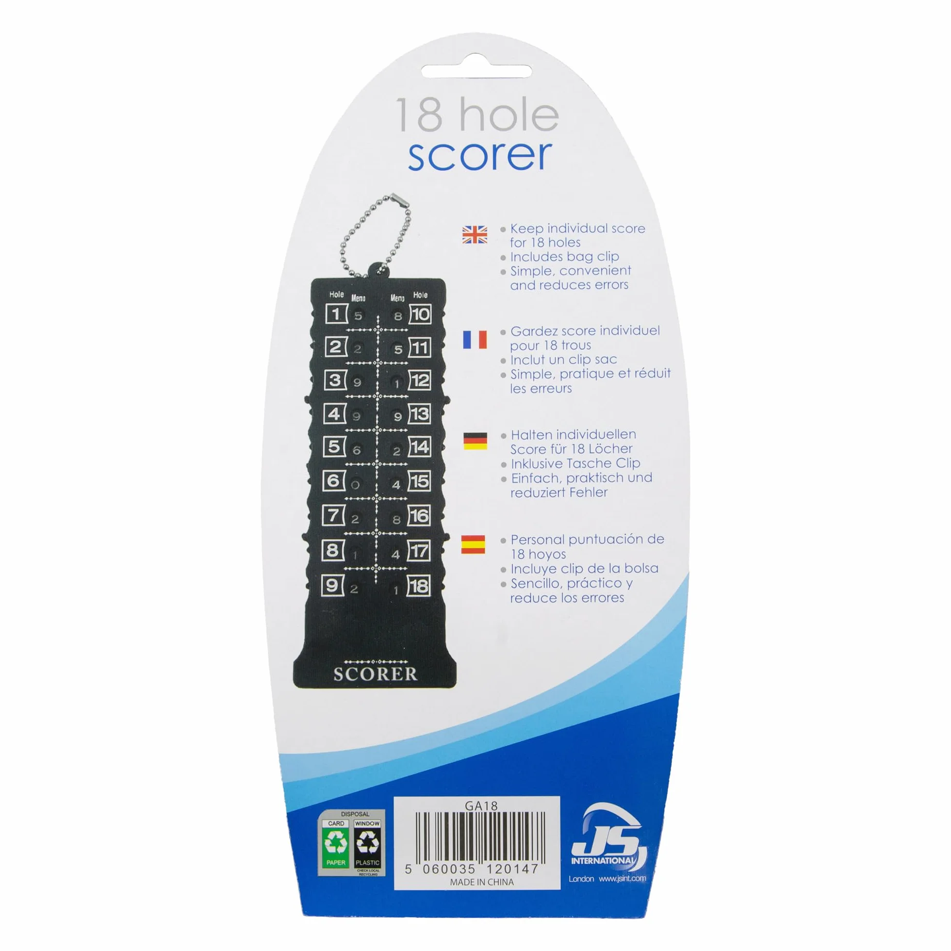 Longridge Segnapunti da golf 18 buche