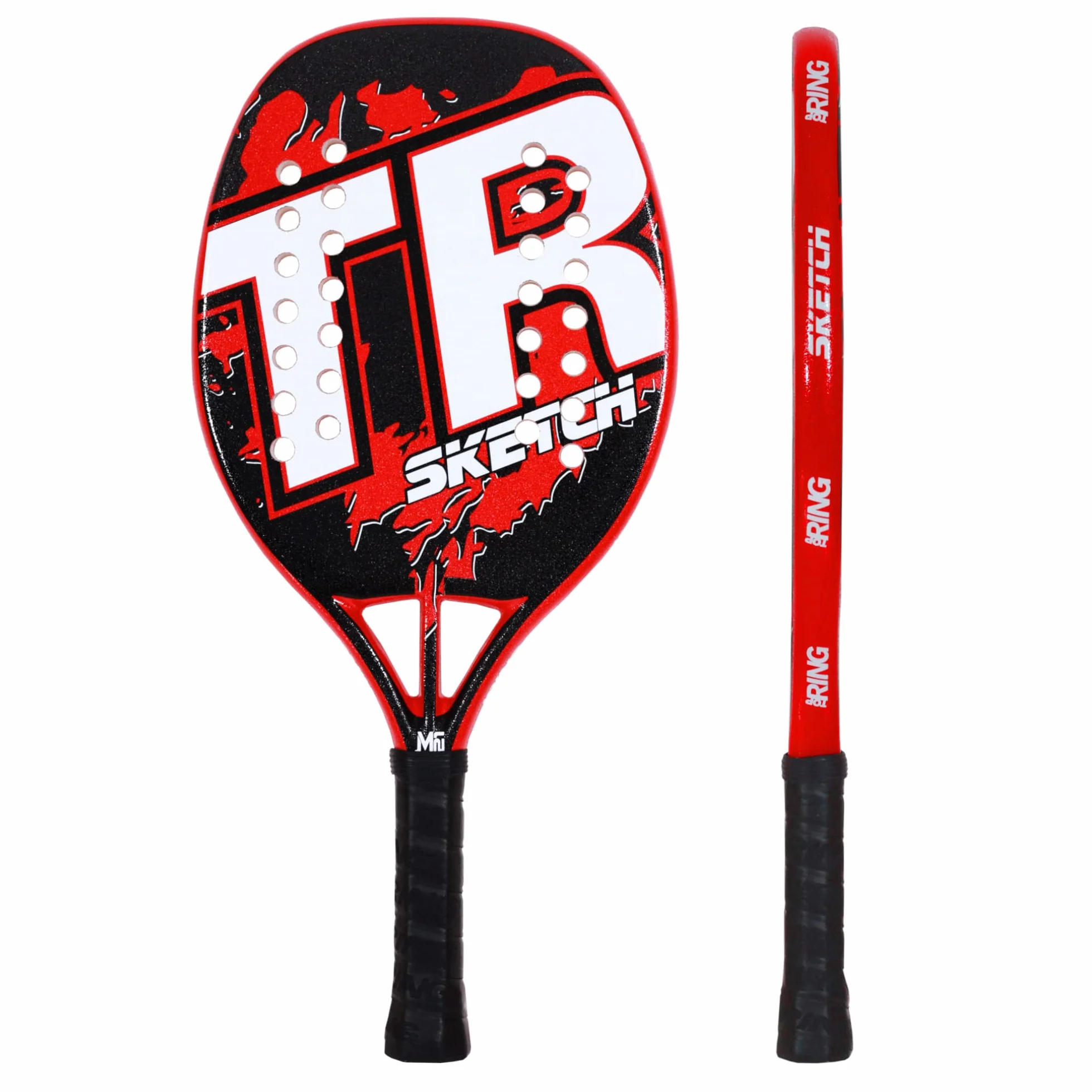 Top Ring Racchetta Beach Tennis Sketch Rossa 100% Fiberglass Spessore 22 mm