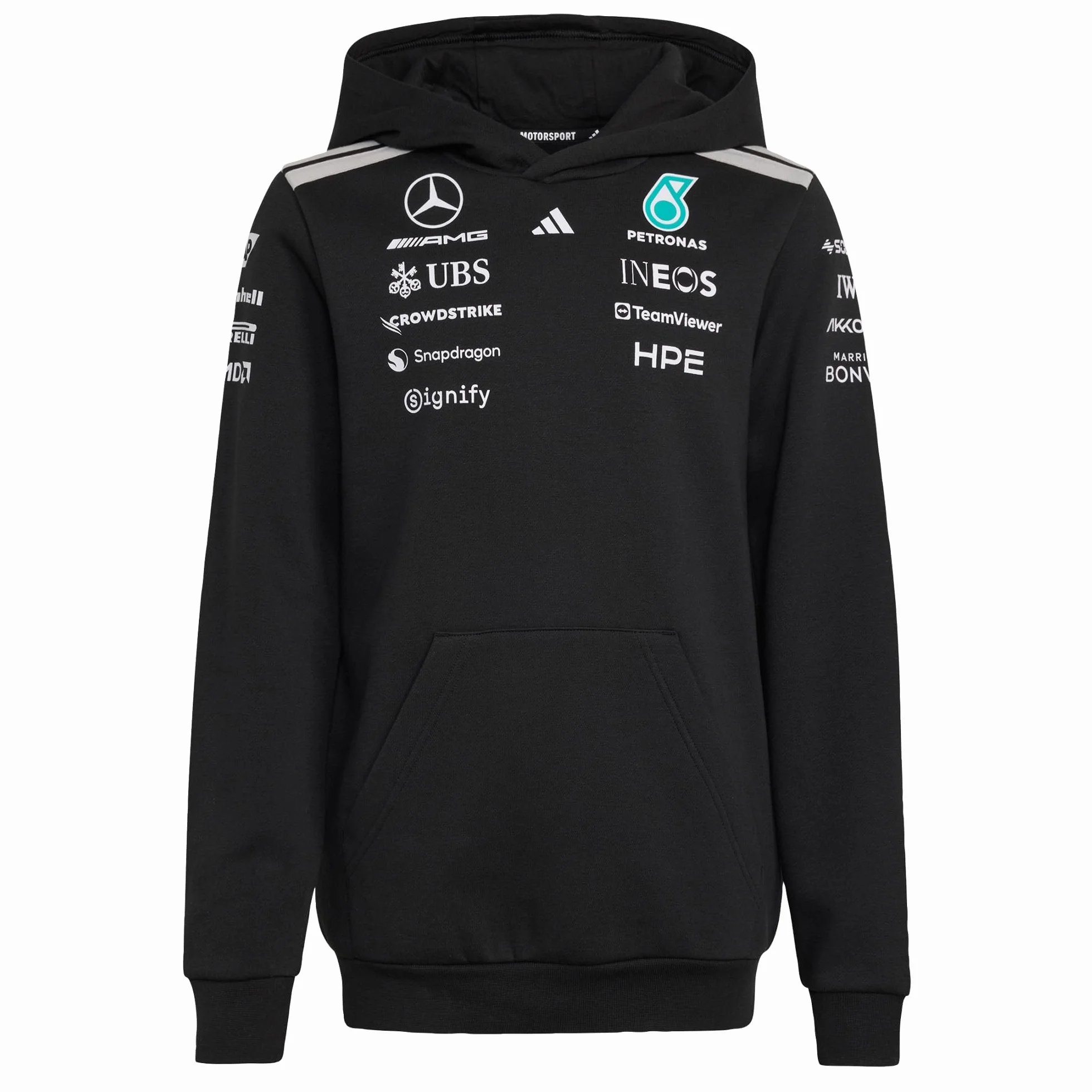 Adidas Felpa con Cappuccio Mercedes-AMG Petronas Formula 1 Team Driver Maglia di Tuta Unisex Bambini e Ragazzi