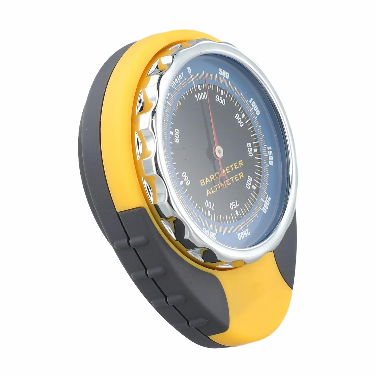 Altimetro 4 in 1 da esterno con barometro, termometro, bussola, portatile per misurazione meteo e altitudine, giallo