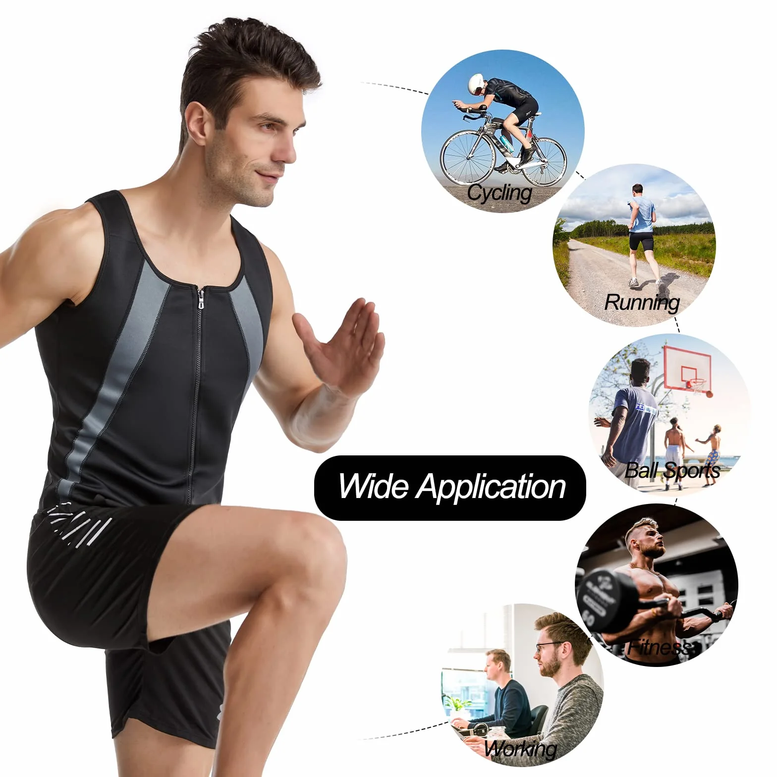 FEimaX Gilet Dimagrante Uomo Neoprene Sauna Body Shaper Fitness Snellente