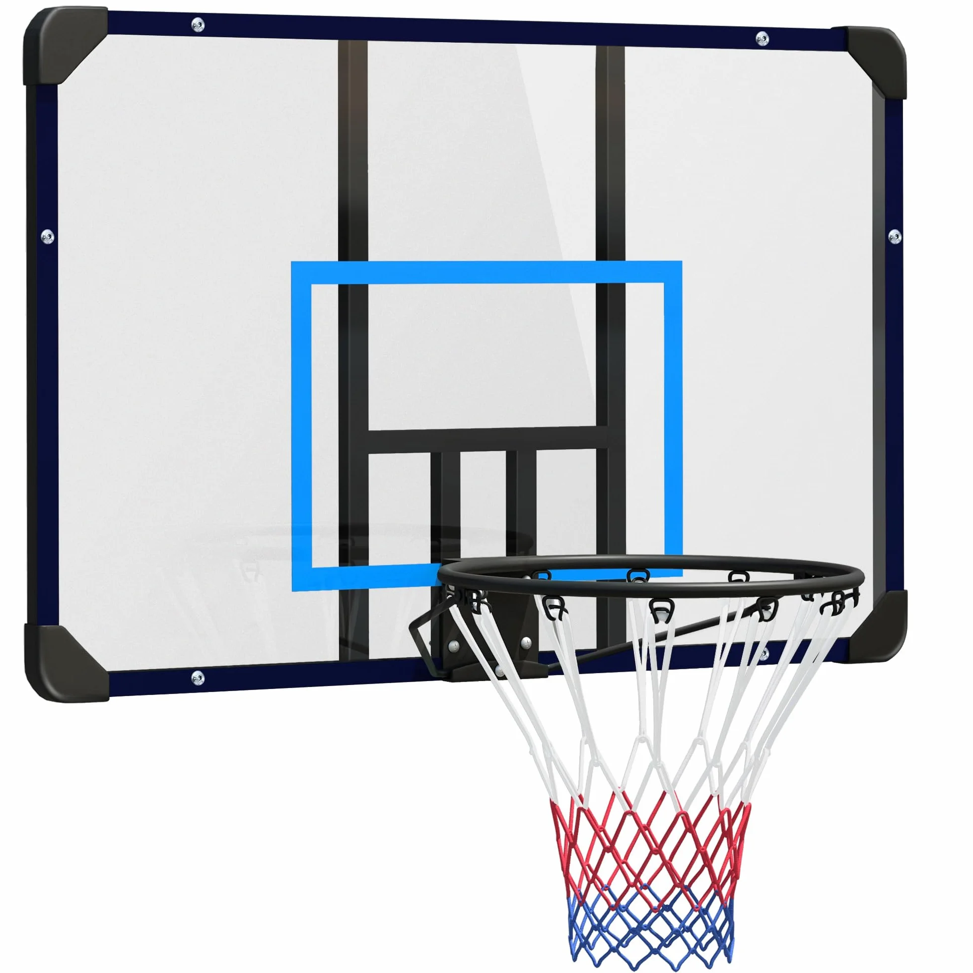 SPORTNOW Canestro Basket da Muro 113x61x73 cm Tabellone Infrangibile Cerchio Acciaio