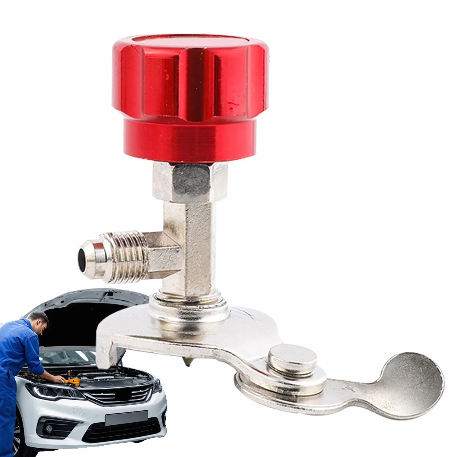 Generico Rubinetto per Bomboletta Refrigerante - Strumento per Valvole per Sistemi di Climatizzazione per Auto in Lega | Adattatore per Bottiglia Apri di Erogazione, di Rifornimento di Ricarica per R