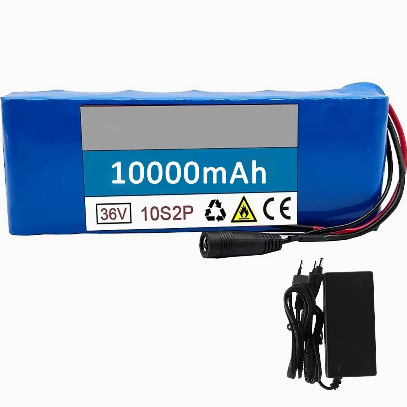 Batteria Per Bicicletta Elettrica Da 36 V 10 Ah Pacco Batteria Al Litio Ricaricabile Con Caricabatterie Batteria Per Moto Scooter Go-Kart Batteria Agli Ioni Di Litio Impermeabile