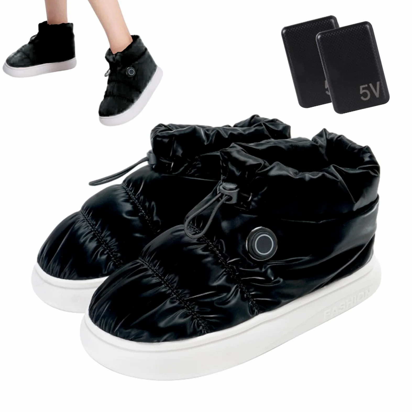 Stivali riscaldati, unisex, ricaricabili elettriche, isolanti, scarpe riscaldate da uomo, ricaricabili, scarpe termiche per piedi, per la casa, indispensabili per l'inverno | scarpe riscaldate da uomo, ricaricabili, scarpe termiche per piedi, per la casa,