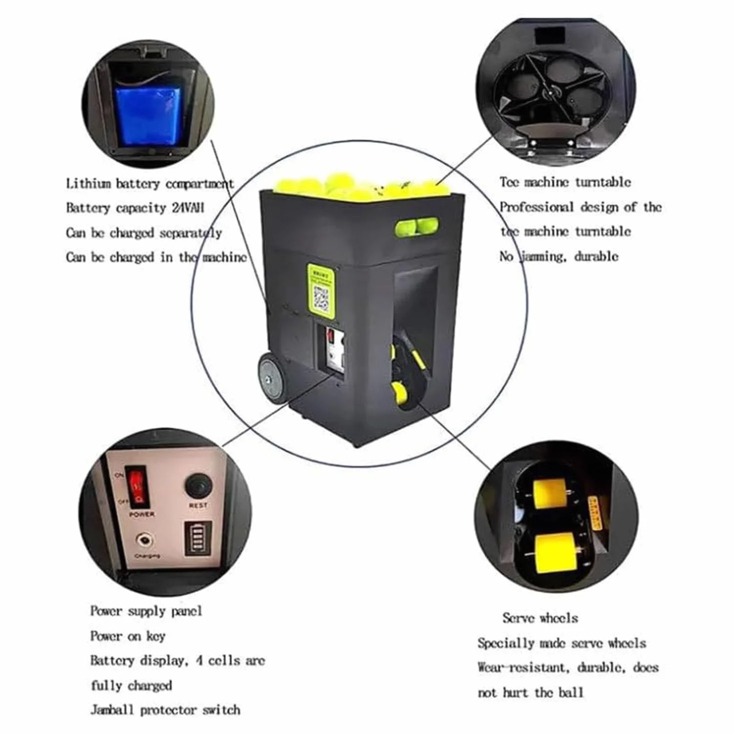 Macchina Lanciapalle Tennis Portatile Automatica Intelligente con Telecomando e App