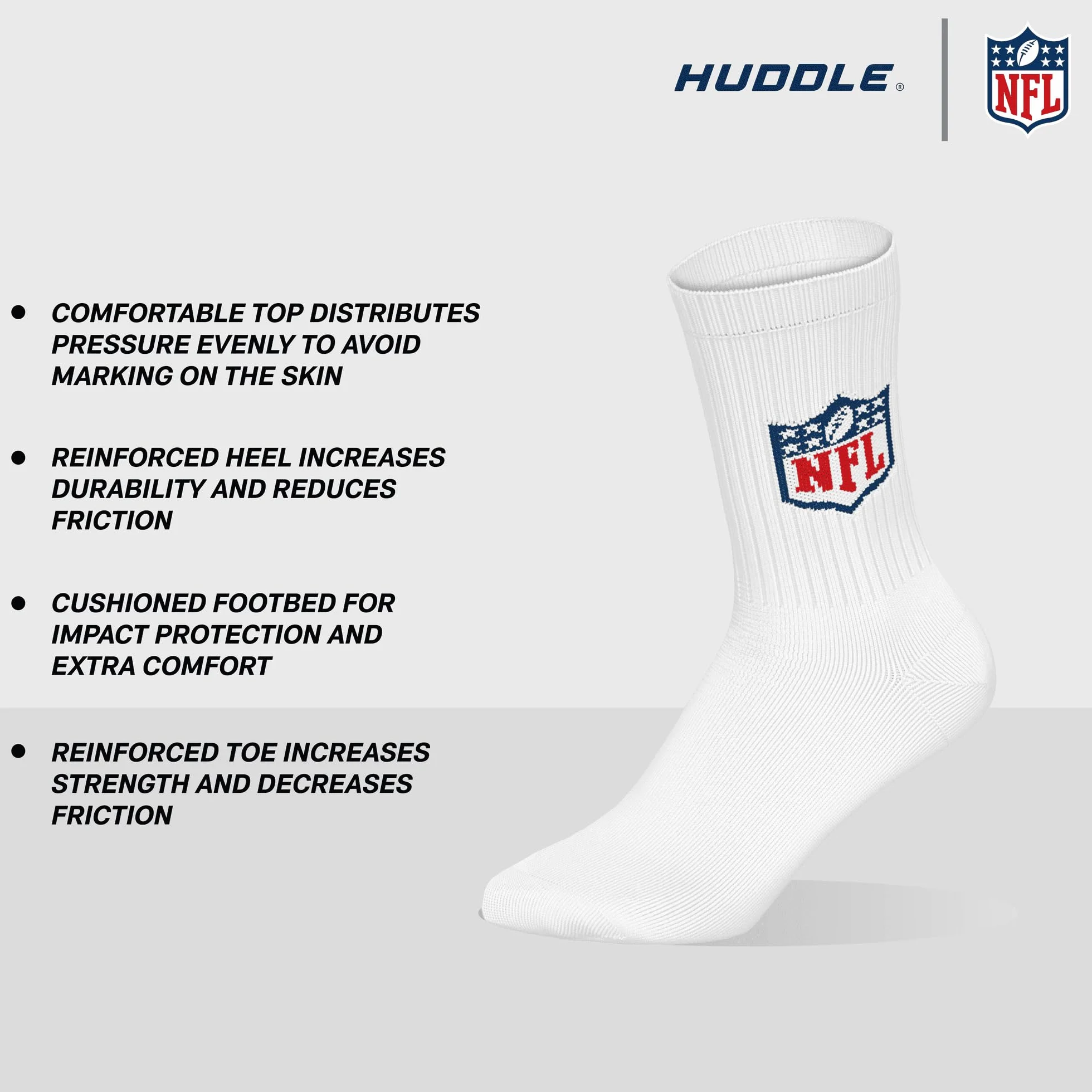 NFL Shield 6pk Crew Socks Calzini sportivi Unisex Adulto