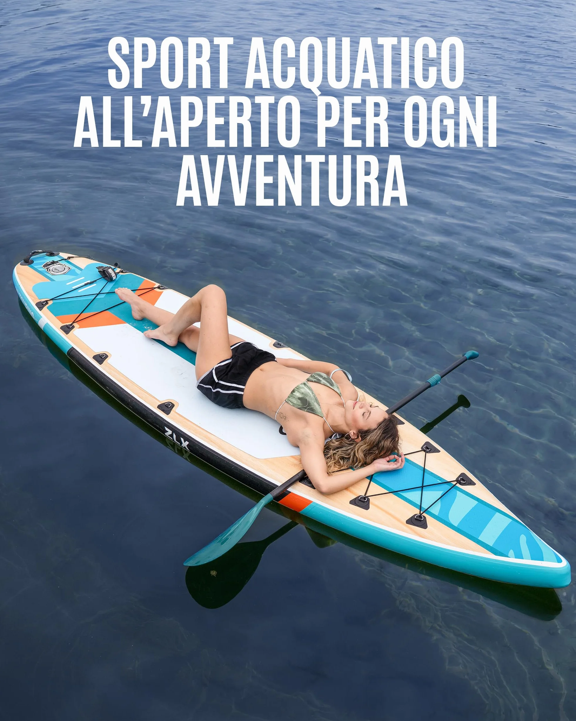 ZLX Sup Gonfiabile 350x83cm,SUP Touring Con Accessori Completi, Tavola SUP Max 230 Kg, Pinna Centrale Unica, Pad Deck Antiscivolo, Tavola SUP Gonfiabile Per Adulti, Principianti, Tutti I Livelli
