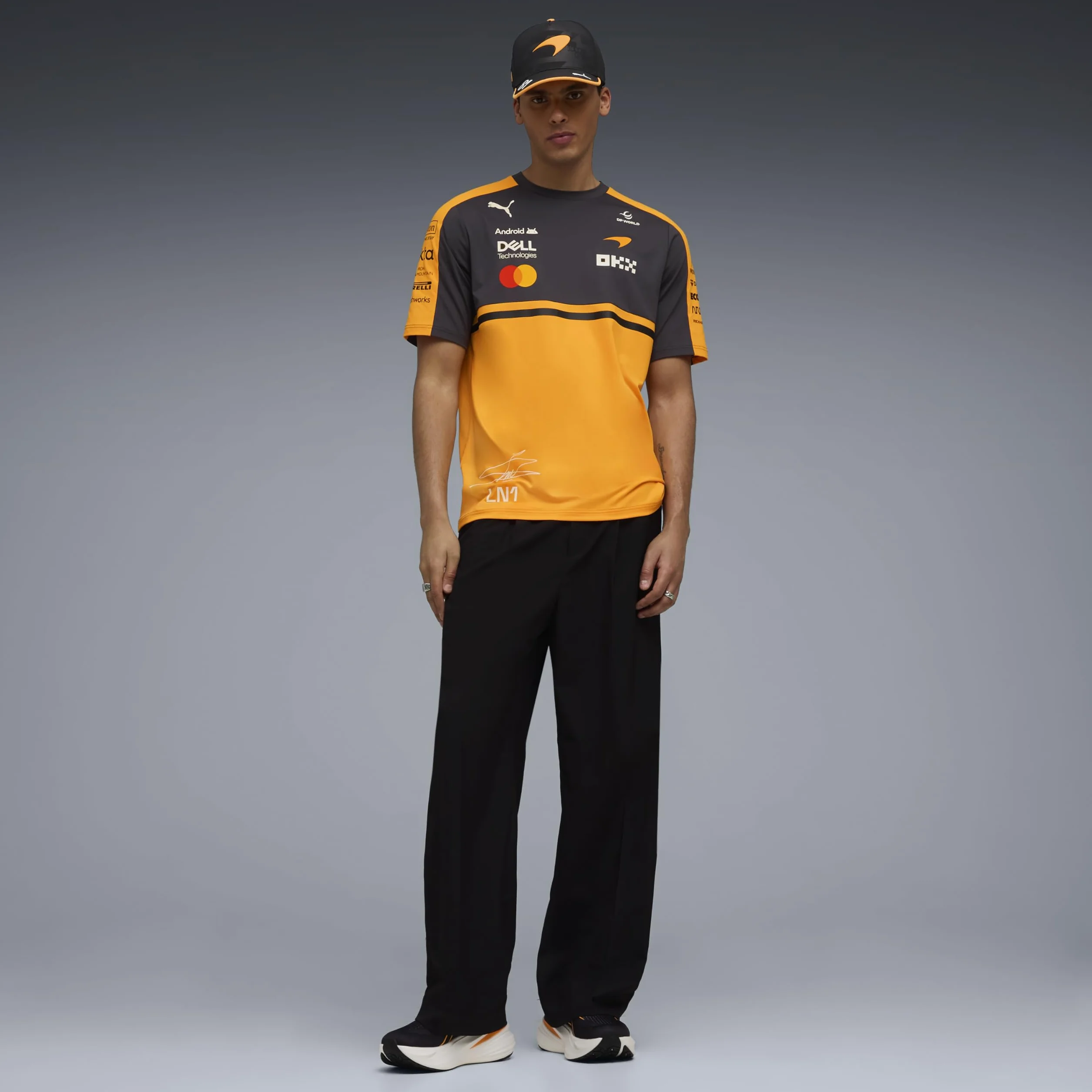 PUMA McLaren F1 2026 T-Shirt Pilota Uomo Lando Norris Arancione