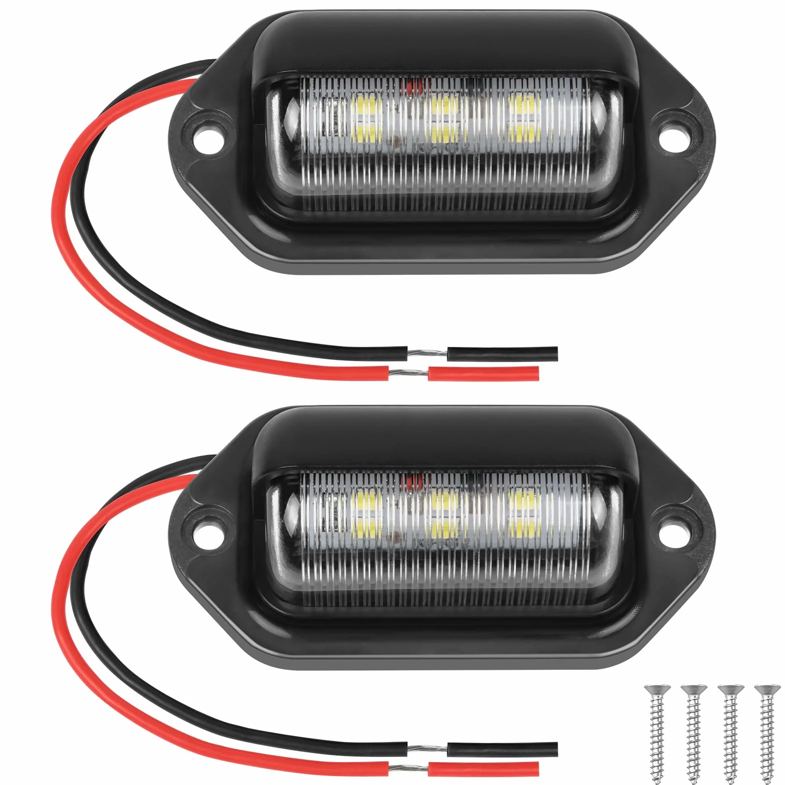 URAQT 2PCS LED Luce della Targa, 12V-24V LED Luci Targa per Auto, 6500K LEDs 6SMD Impermeabile Luci Targa a LEDs, per SUV, RV, Rimorchi, Camper, Camion e Imbarcazioni