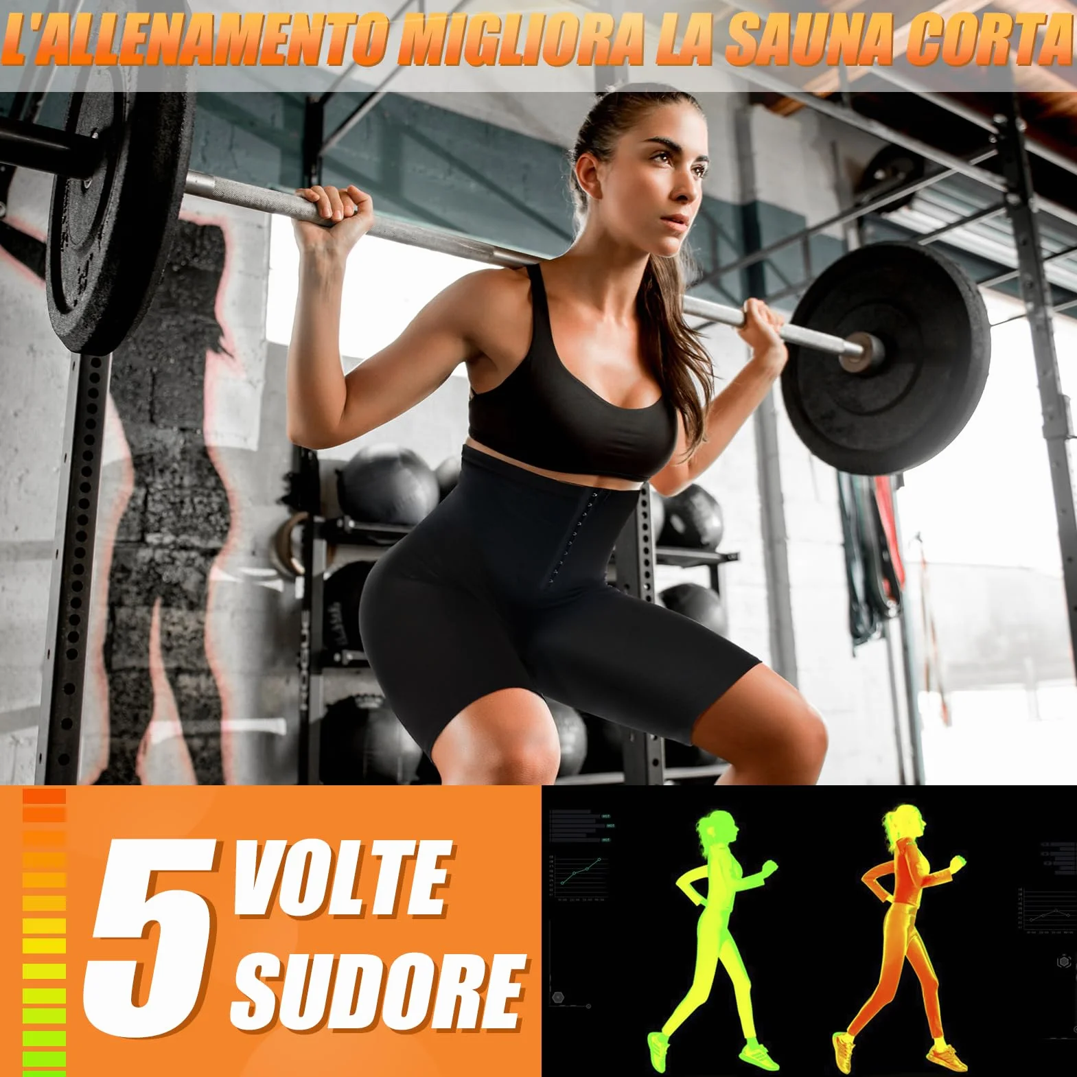Kiiwah Pantaloni Dimagranti Donna Sauna Vita Alta Leggins Sportivi Tuta Per Sudare Snellenti Yoga Corsa