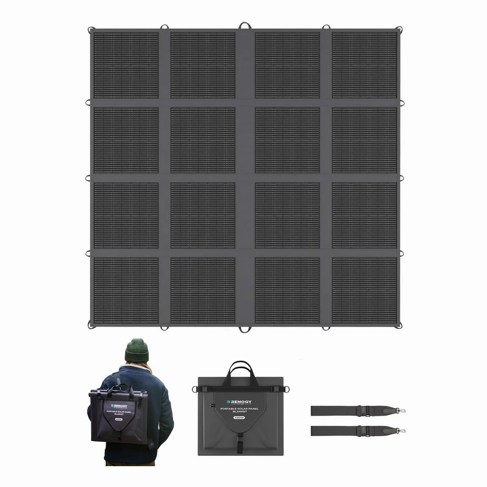 Renogy Pannello solare pieghevole portatile tipo N, 400 Watt, 25% ad alta efficienza, generatore solare leggero per centrali elettriche attività all'aperto, SUV, camper, marina, campeggio