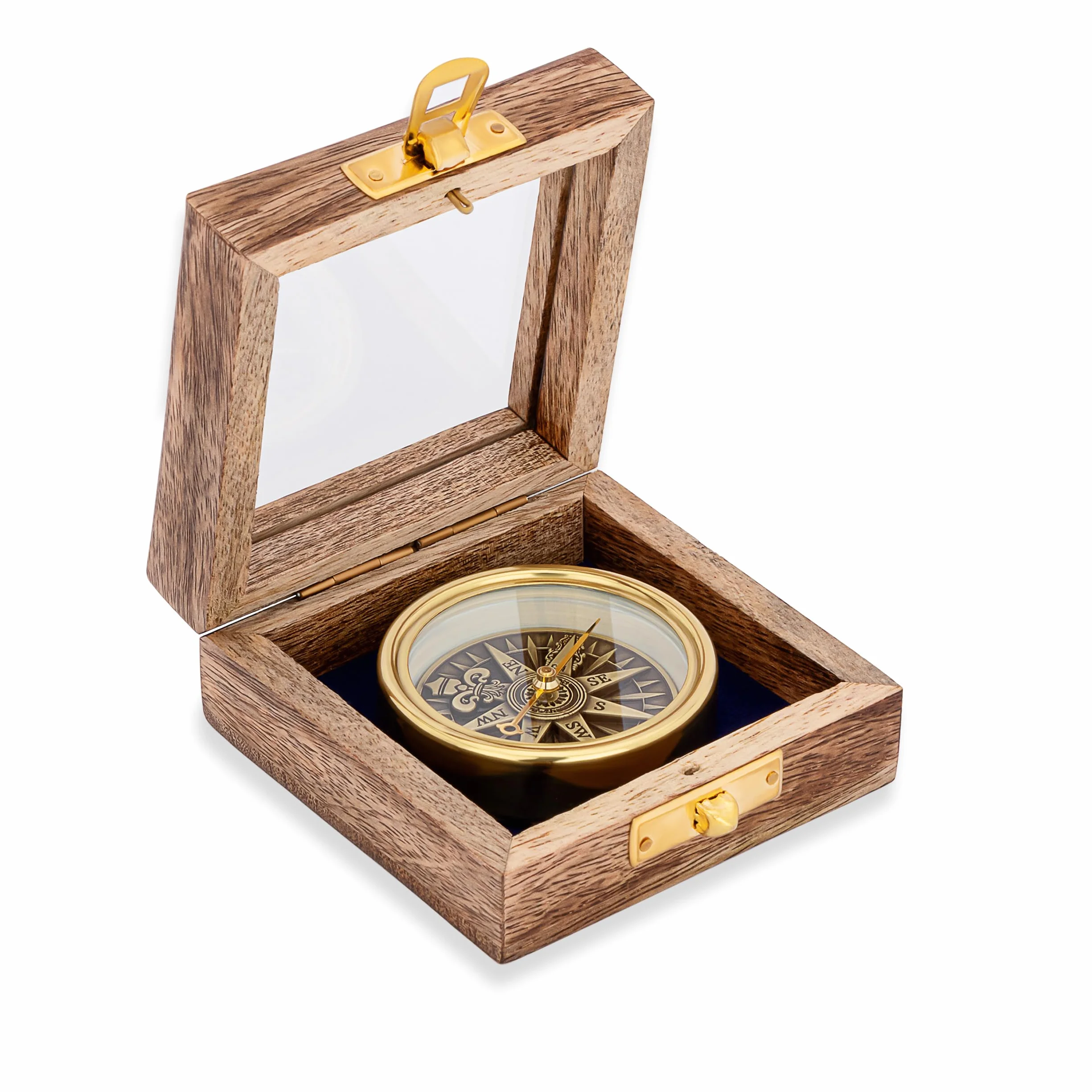 NKlaus Bussola 6cm Rosa dei venti 3D ottone indicatore direzione marittima