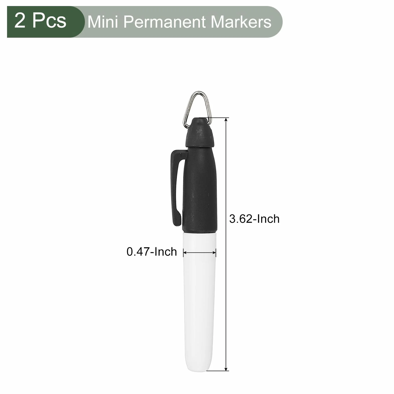 YOKIVE 2 Pezzi Mini Pennarelli Permanenti per Palline da Golf con Portachiavi Nero