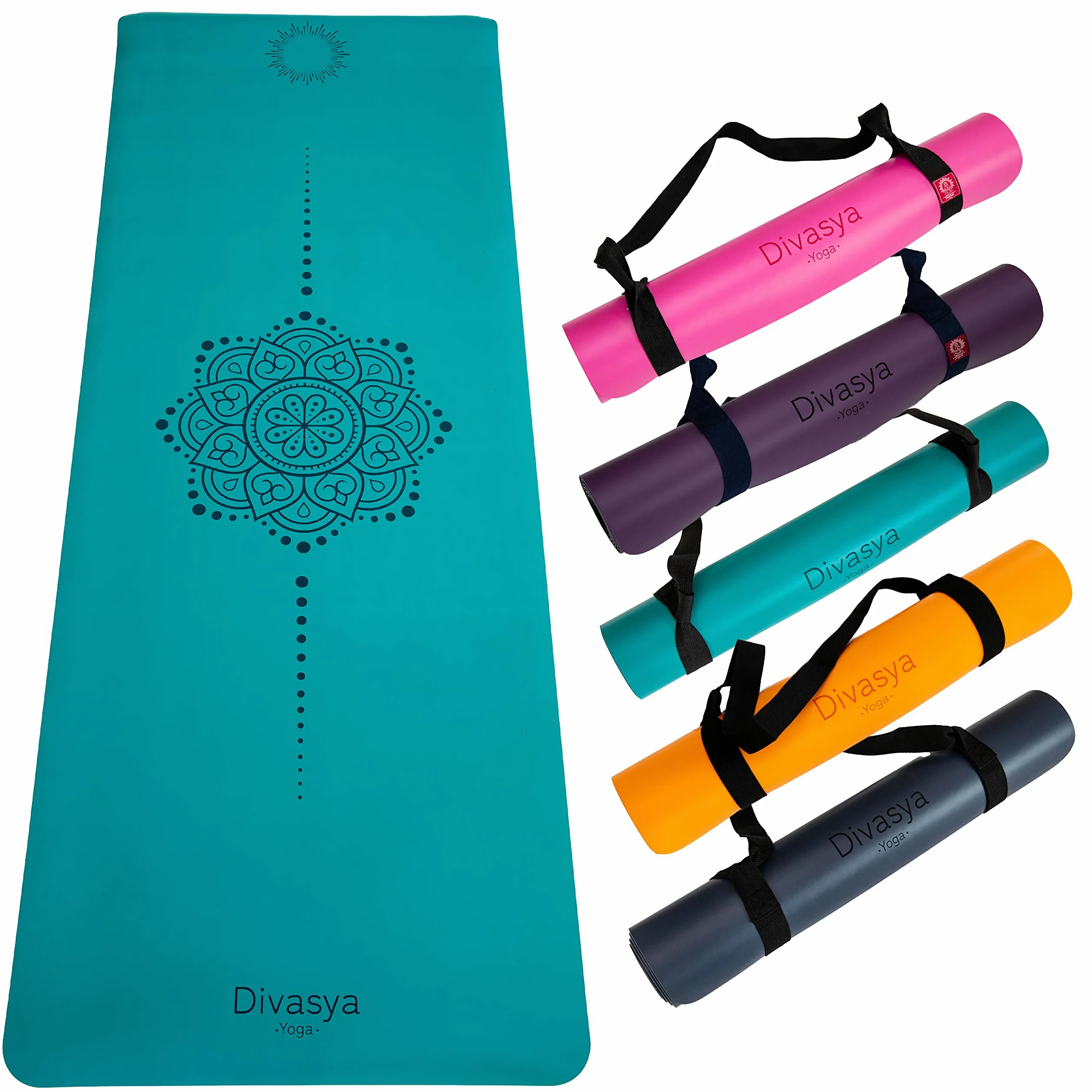Tappetino yoga: superficie antiscivolo in vera gomma naturale e massima aderenza, tappeto yoga extra largo, lungo e spesso (185x68x0,45cm), cinghia di trasporto, tappetino pilates, yoga mat